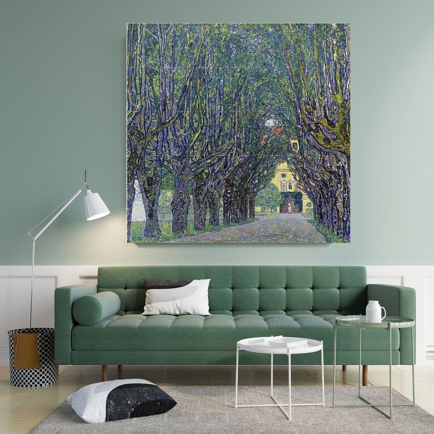 Tile Mural/Mosaic Ceramic Panel of Gustav Klimt Avenue Print - Klimt Wall Art - Gustav Klimt Garden Print - Gustav Klimt Painting