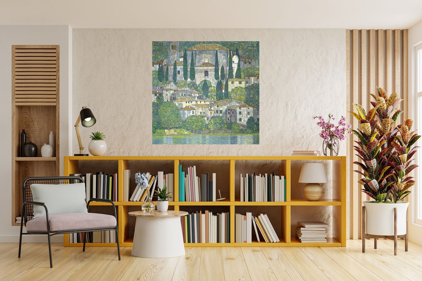 Tile Mural/Mosaic Ceramic Panel of Gustav Klimt Landscape with Cypresses Print - Klimt Wall Art - Gustav Klimt Print - Gustav Klimt Painting