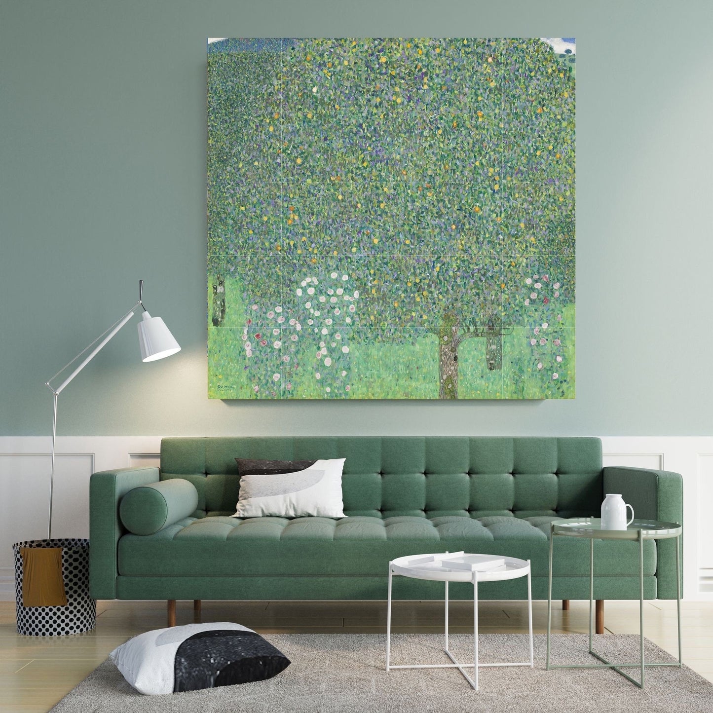 Tile Mural/Mosaic Ceramic Panel of Gustav Klimt Rosebushes under The Trees- Klimt Wall Art -Gustav Klimt Garden Print -Gustav Klimt Painting