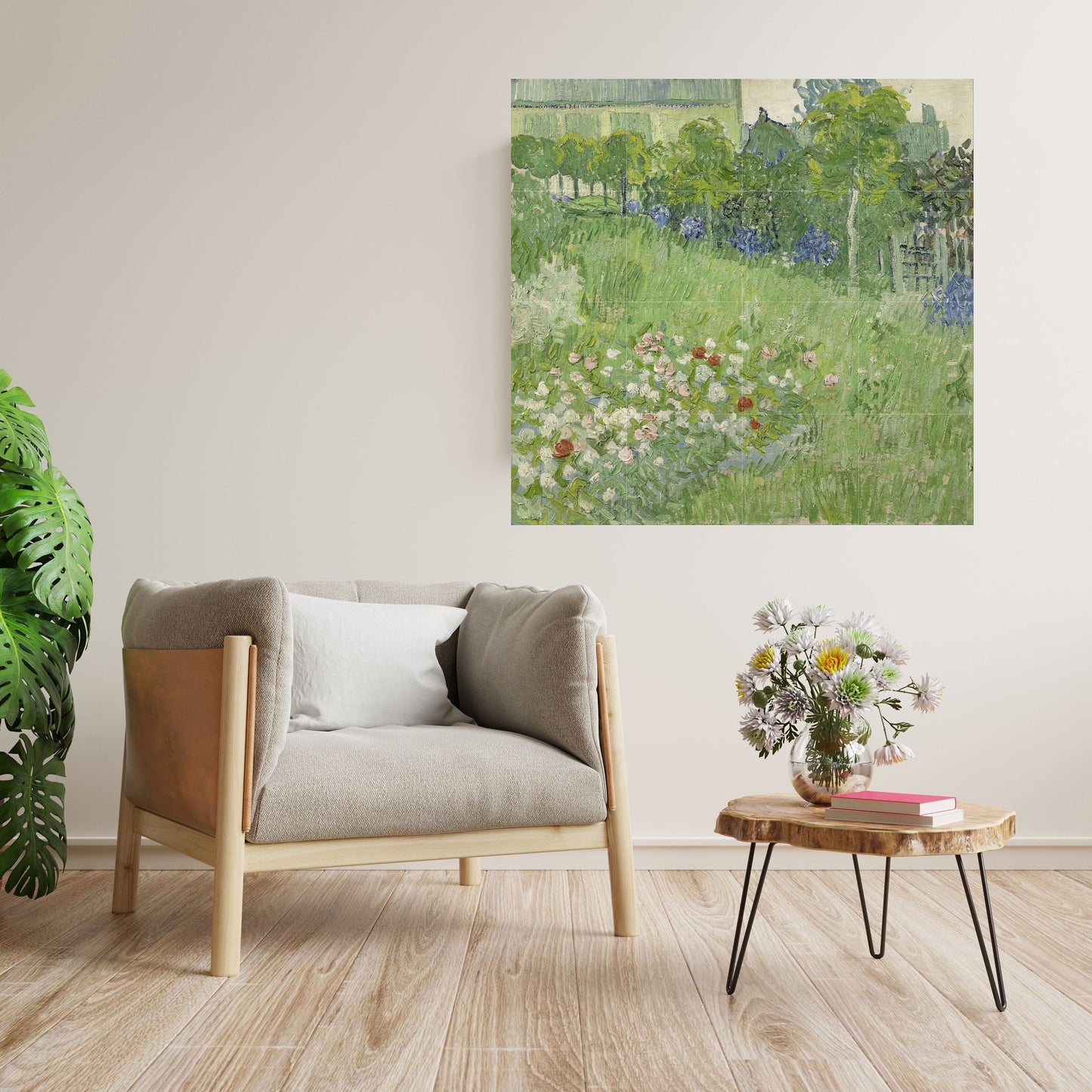 Tile Mural/Mosaic Ceramic Panel of Vincent Van Gogh Doubigny’s Garden - Van Gogh prints - Garden Mural - Gloss Tiles - Flower Mural
