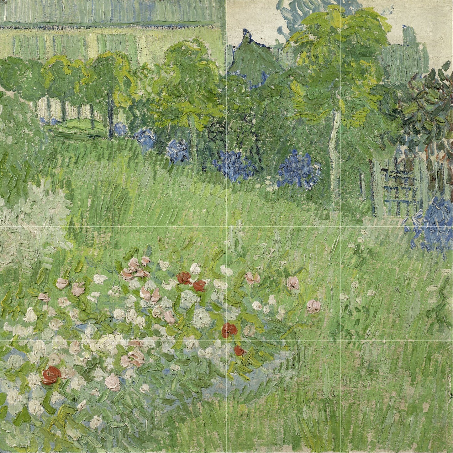 Tile Mural/Mosaic Ceramic Panel of Vincent Van Gogh Doubigny’s Garden - Van Gogh prints - Garden Mural - Gloss Tiles - Flower Mural