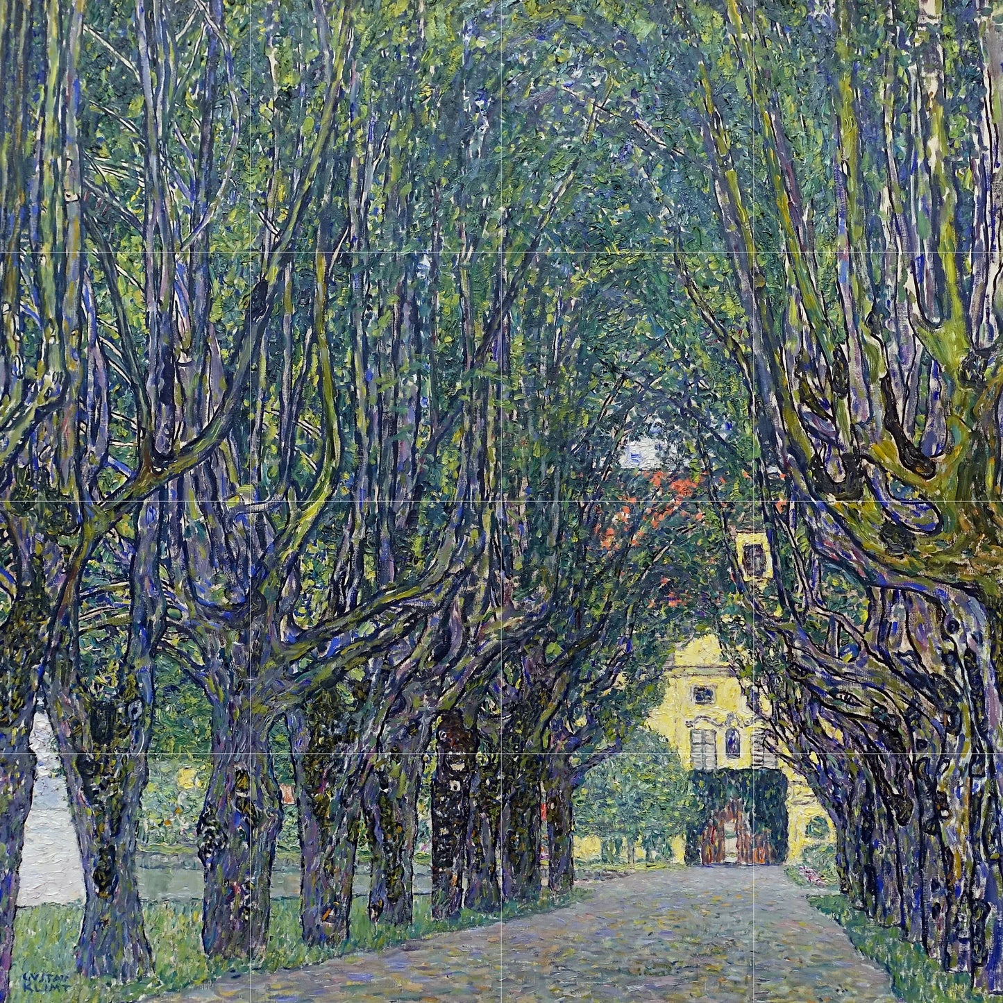 Tile Mural/Mosaic Ceramic Panel of Gustav Klimt Avenue Print - Klimt Wall Art - Gustav Klimt Garden Print - Gustav Klimt Painting