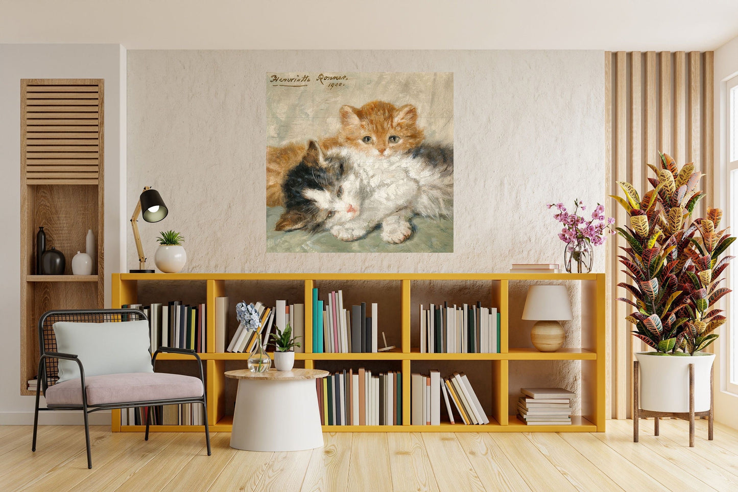 Tile Mural/Mosaic Ceramic Panel of Cat Wall Art - Gloss Tiles - Cat Mosaic Art - Cat Painting - Cat Mural - Kitty Prints - Cat Artwork Print