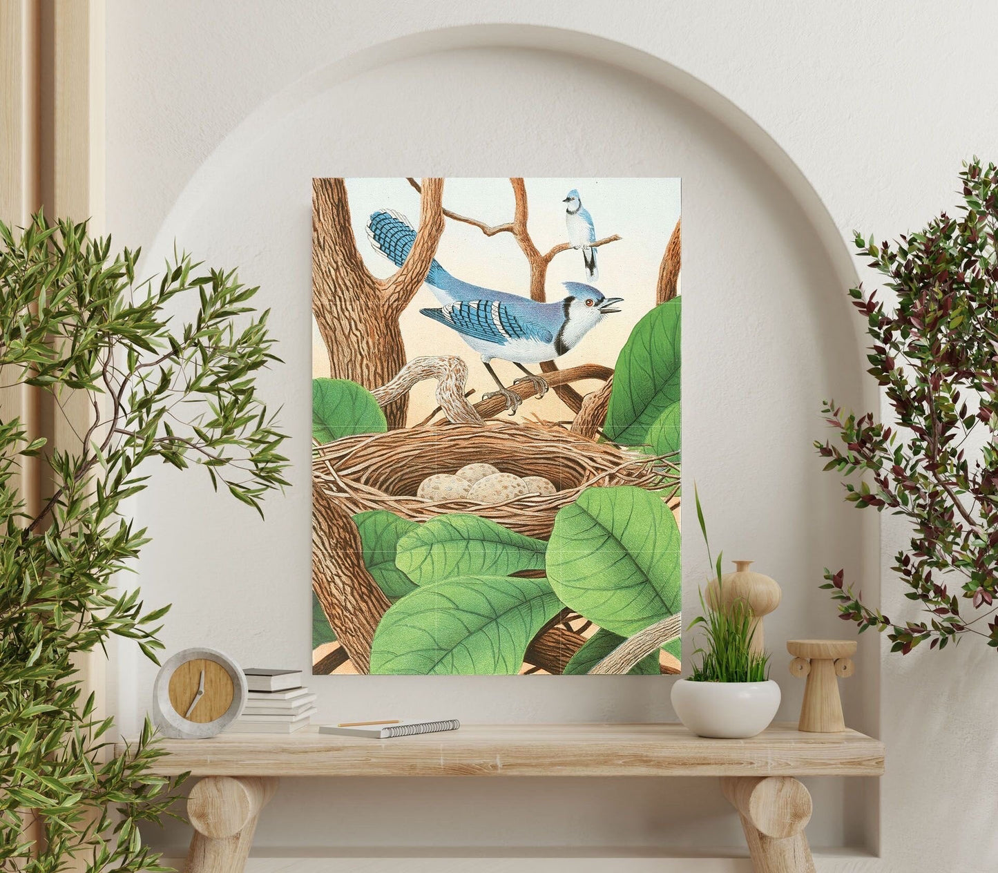 Tile Mural/Mosaic Ceramic Panel of Blue Jay Bird - Edwin L Sheppard - Bird Mural - Blue Jay Print - Vintage Bird Wall Art - Blue Jay Decor