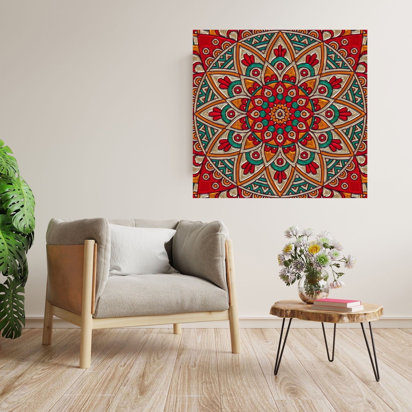Tile Mural/Mosaic Ceramic Panel of Mandala Pattern - Mandala Wall Art - Mandala Print - Mandala Home Decor - Mandala Print - Mandala Art