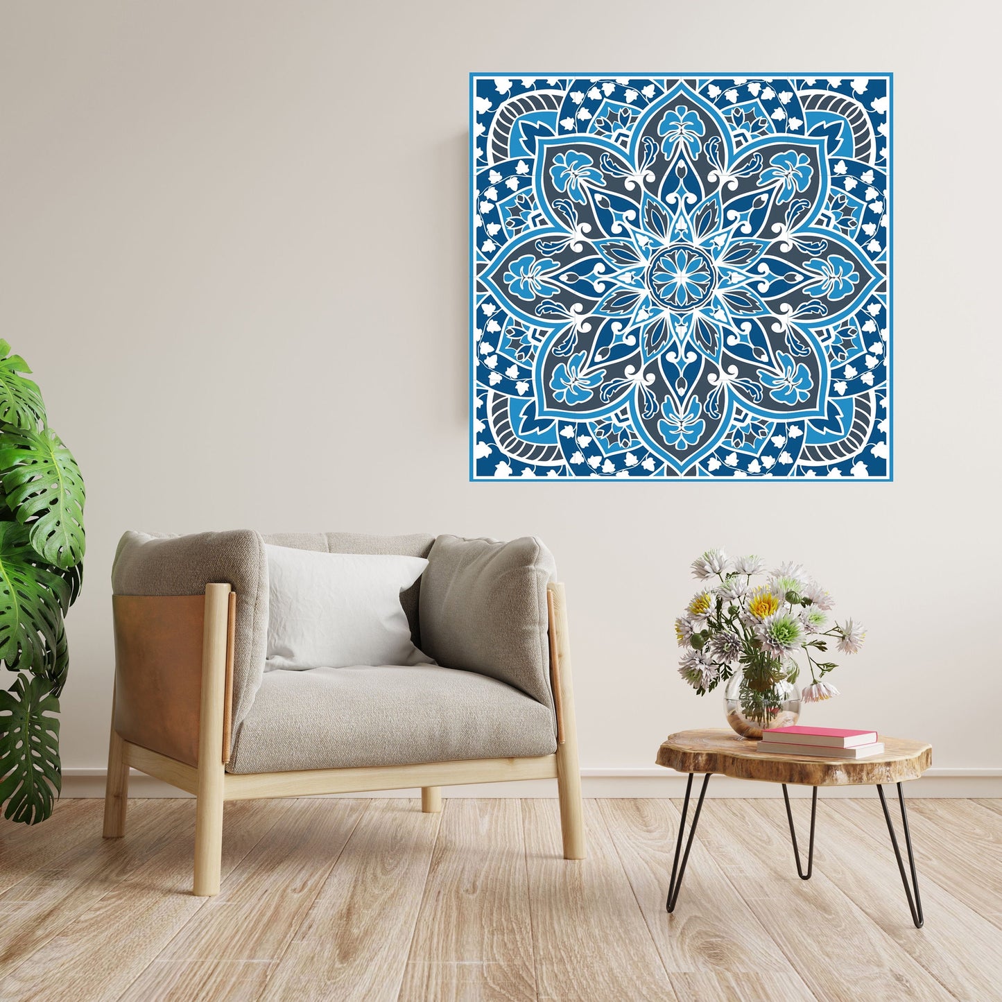 Tile Mural/Mosaic Ceramic Panel of Arabic Pattern -Arabic art decor -Moroccan Wall Art - Tile Mural -Home Decor -Tile Mosaic- Moroccan decor