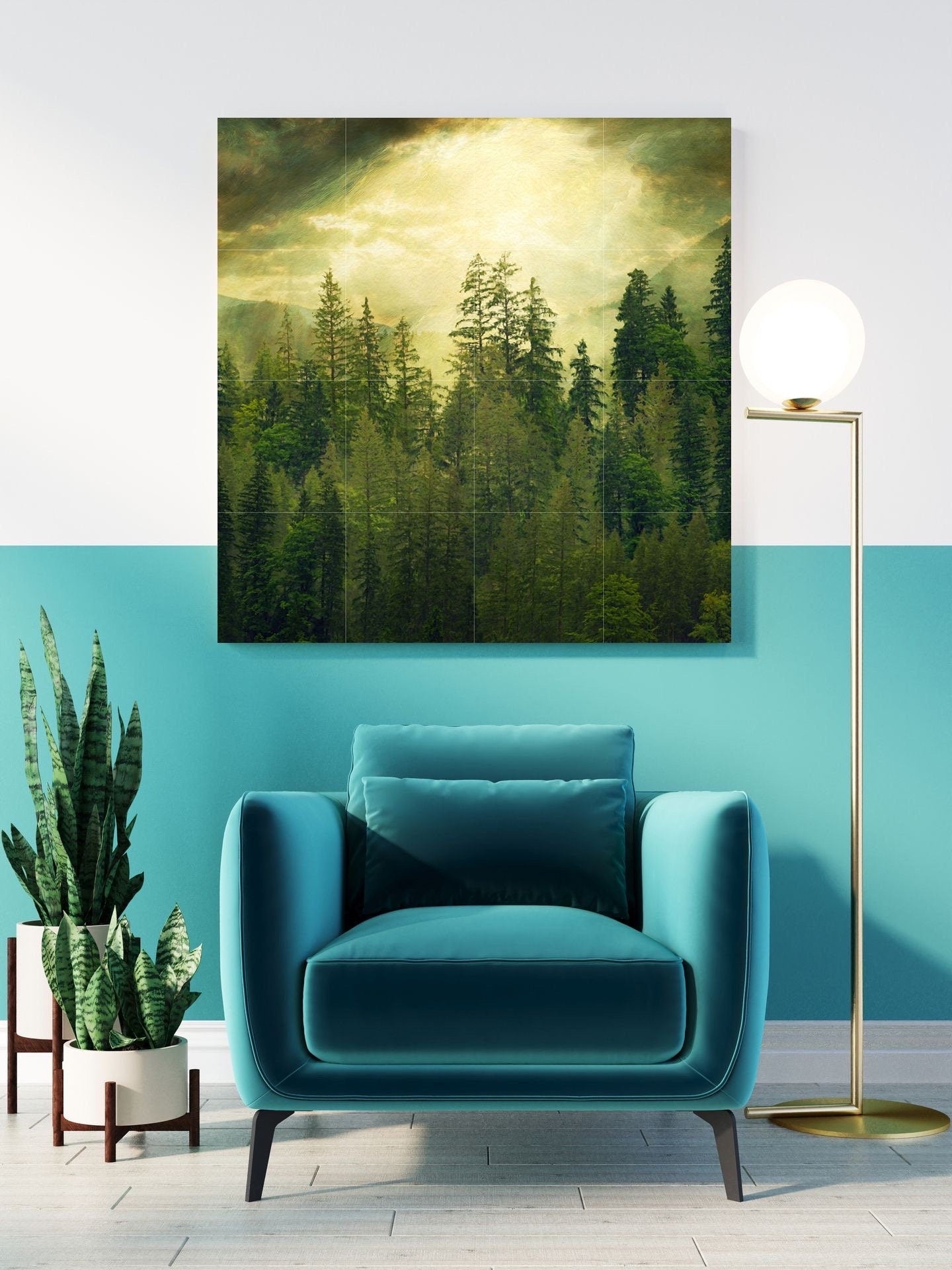 Tile Mural/Mosaic Ceramic Panel of a Misty Forest - Foggy Forest - Forest Wall Art - Forest Print - Forest Landscape - Misty Forest Art