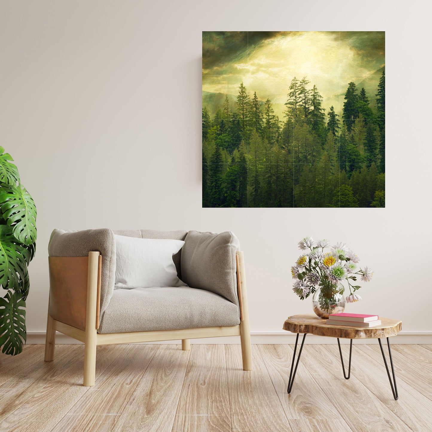 Tile Mural/Mosaic Ceramic Panel of a Misty Forest - Foggy Forest - Forest Wall Art - Forest Print - Forest Landscape - Misty Forest Art