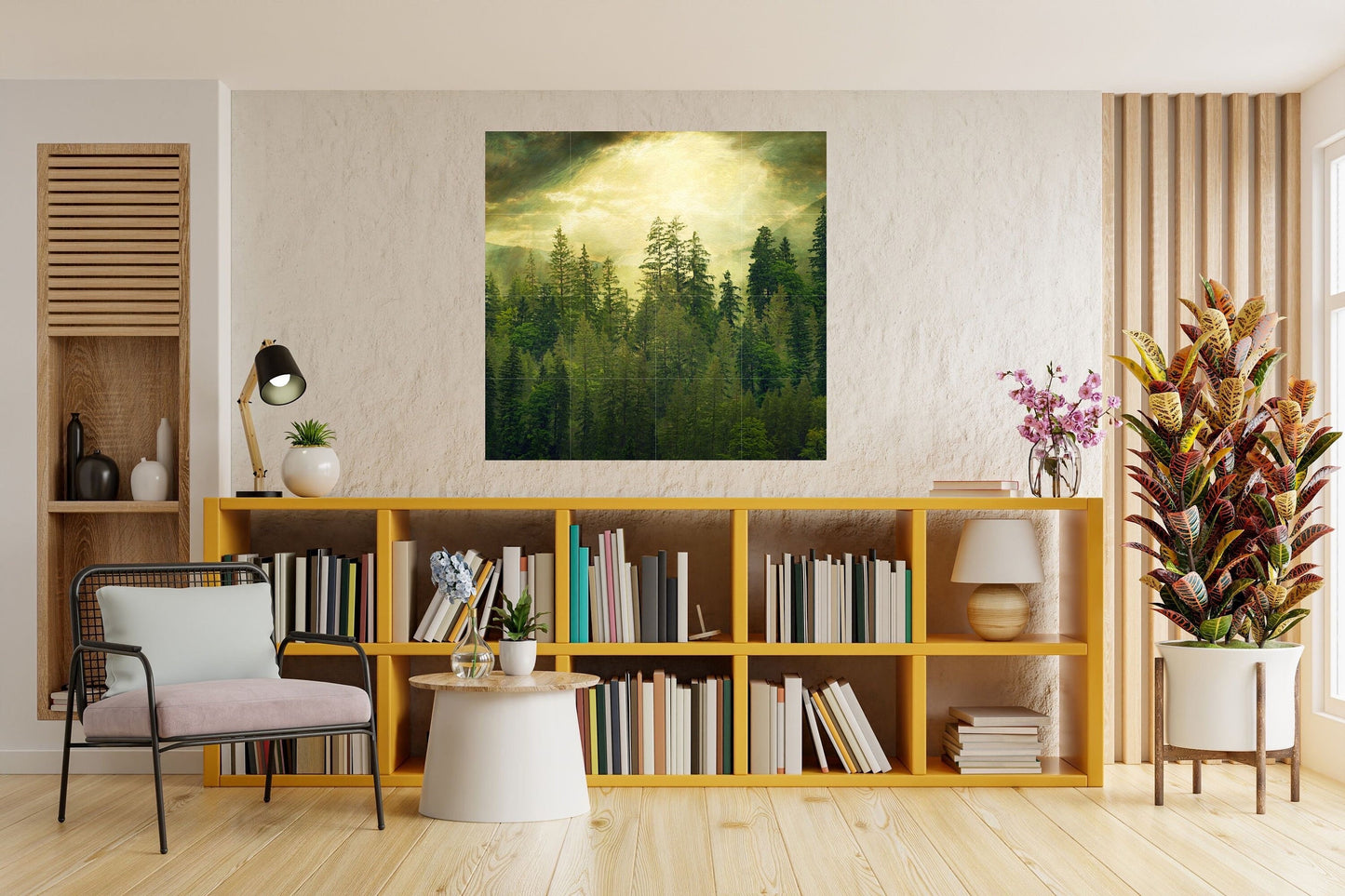 Tile Mural/Mosaic Ceramic Panel of a Misty Forest - Foggy Forest - Forest Wall Art - Forest Print - Forest Landscape - Misty Forest Art