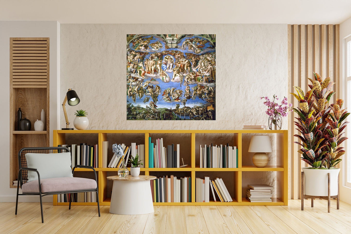 Tile Mural/Mosaic Ceramic Panel of Michaelangelo Buonarroti -The Last Judgment - Michaelangelo Painting Print - Michaelangelo Wall Art Print