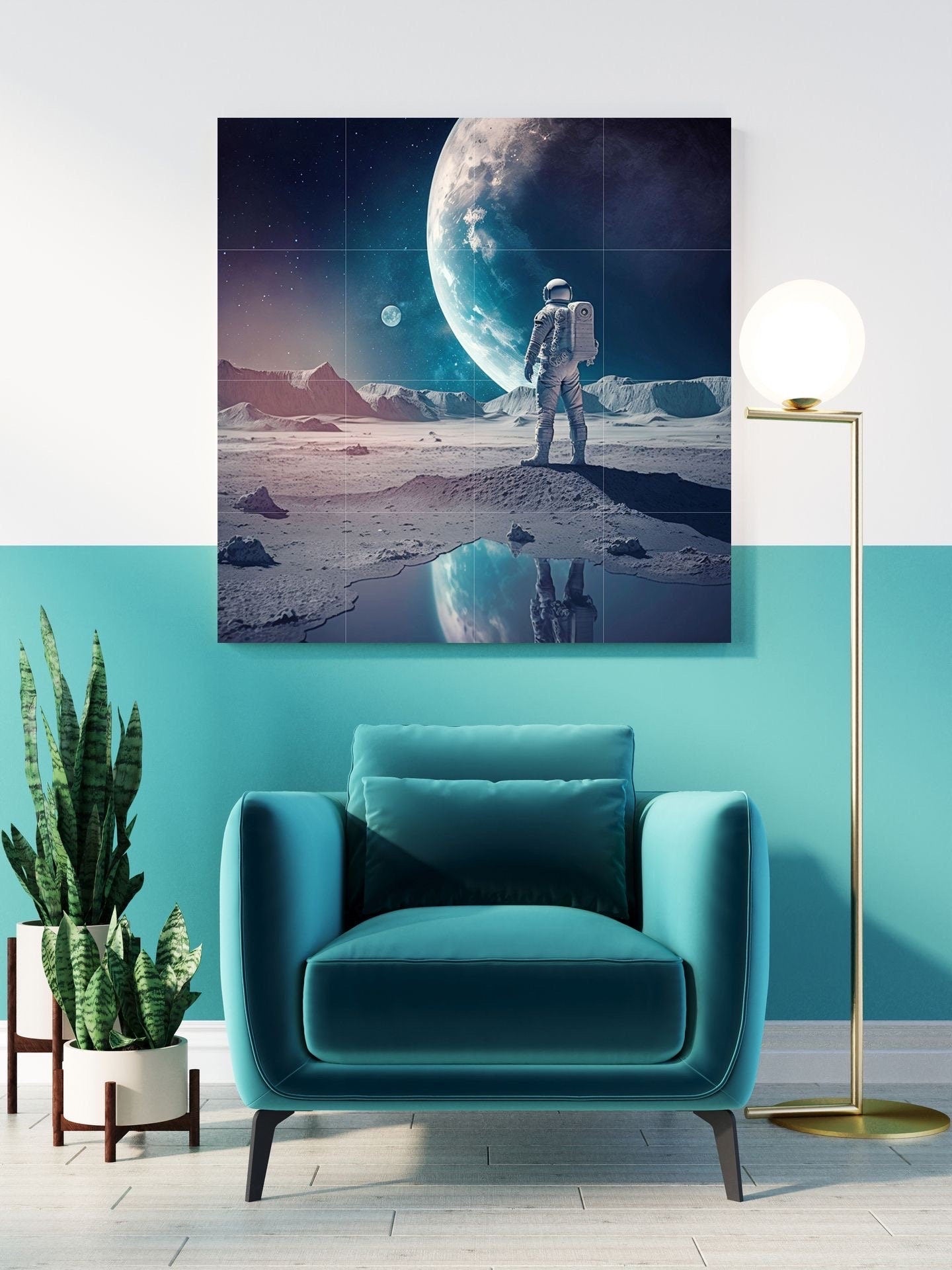 Tile Mural/Mosaic Ceramic Panel of Space Art Print - Astronaut Art Print - Space Wall Art - Space Prints - Space Mural - Gloss Tiles