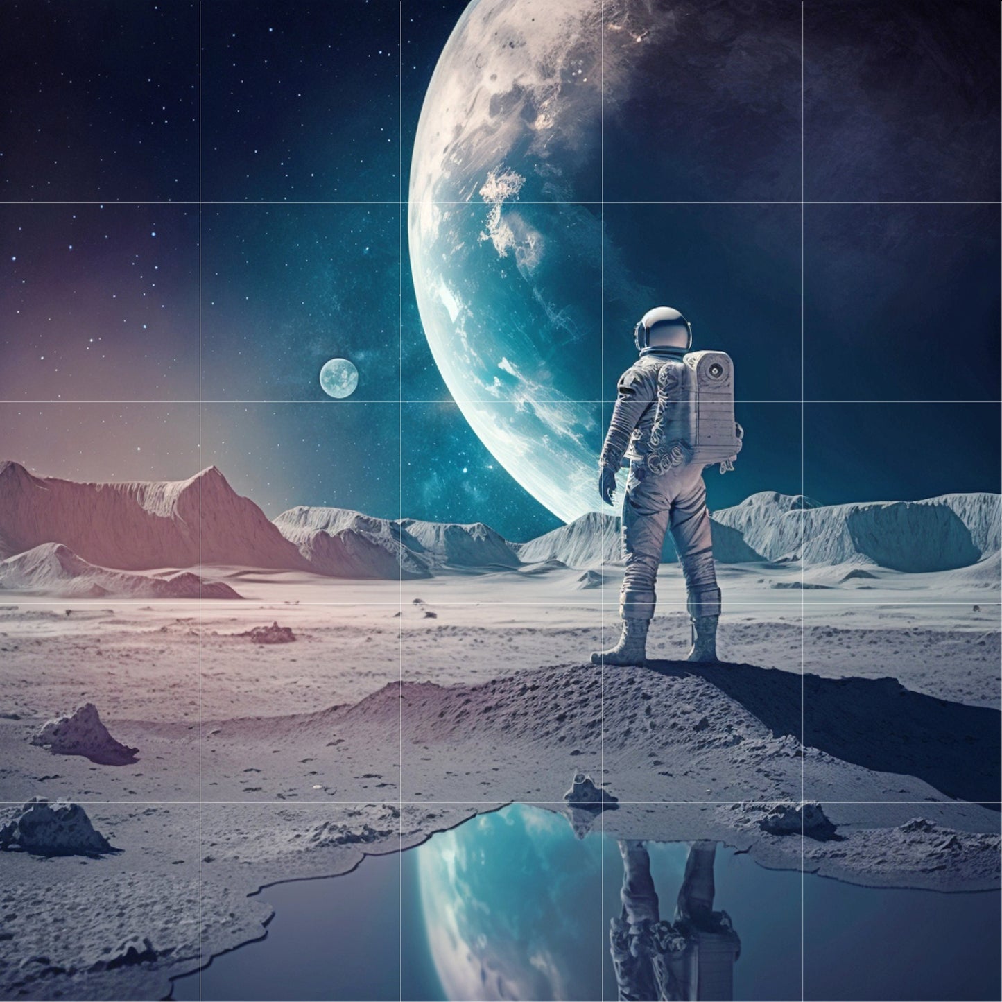 Tile Mural/Mosaic Ceramic Panel of Space Art Print - Astronaut Art Print - Space Wall Art - Space Prints - Space Mural - Gloss Tiles