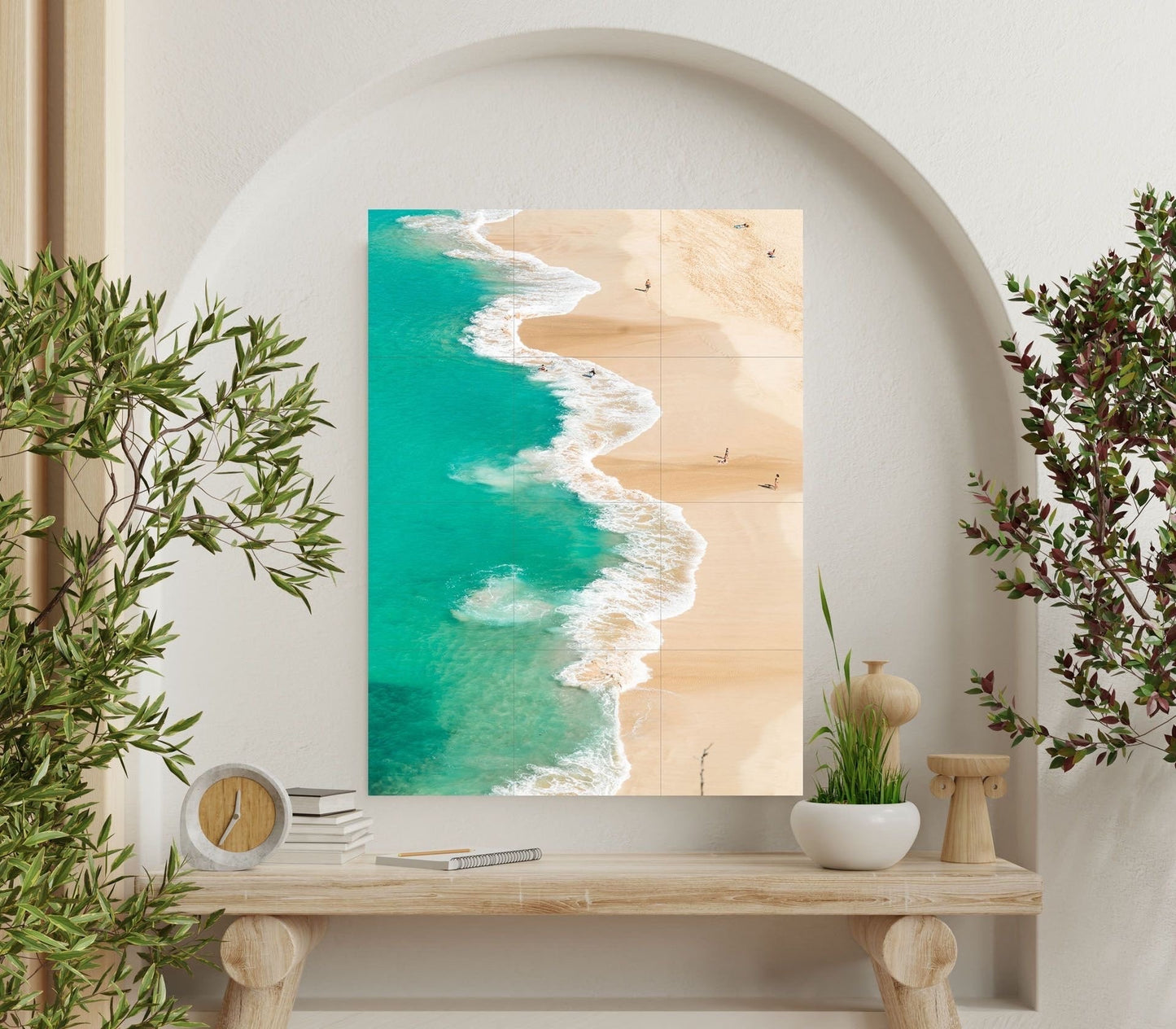 Tile Mural/Mosaic Ceramic Panel of Ocean Waves - Beach Mural - Ocean Waves Wall Mural - Ocean waves wall print - Home Decor - Tile Mosaic