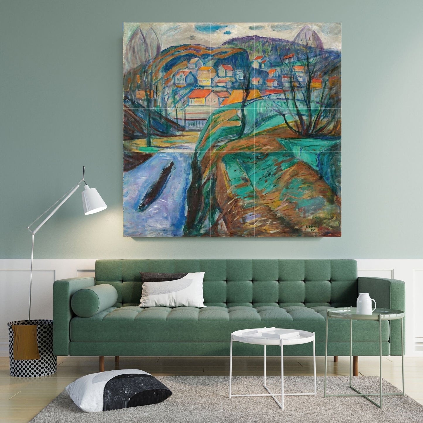 Tile Mural/Mosaic Ceramic Panel of Edvard Munch Painting Print - Munch Wall Print - Munch Art - Tile Mural - Tile Mosaic - Gloss Tiles