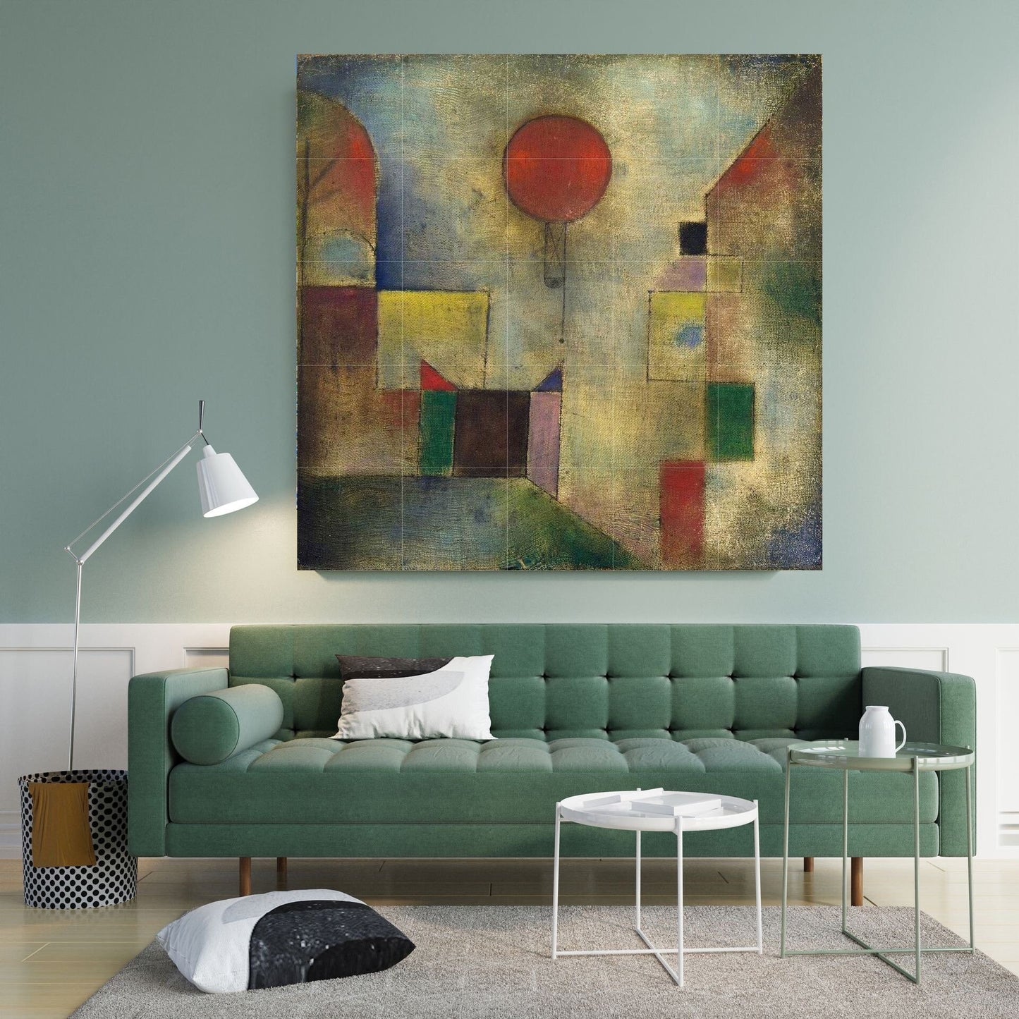 Tile Mural/Mosaic Ceramic Panel of Red Baloon - Paul Klee Print - Paul Klee Wall Art - Paul Klee Wall Decal - Klee Print - Gloss Tiles