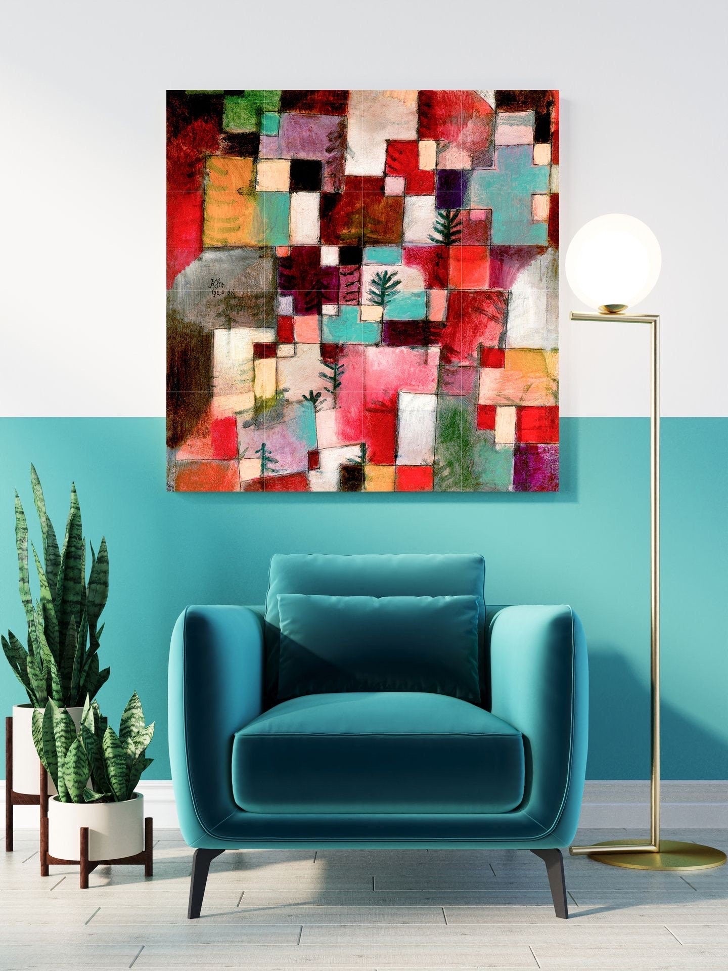 Tile Mural/Mosaic Ceramic Panel of Paul Klee Painting Print -Paul Klee Wall Art - Paul Klee Wall Decal -Klee Print -Gloss Tiles - Klee Tiles