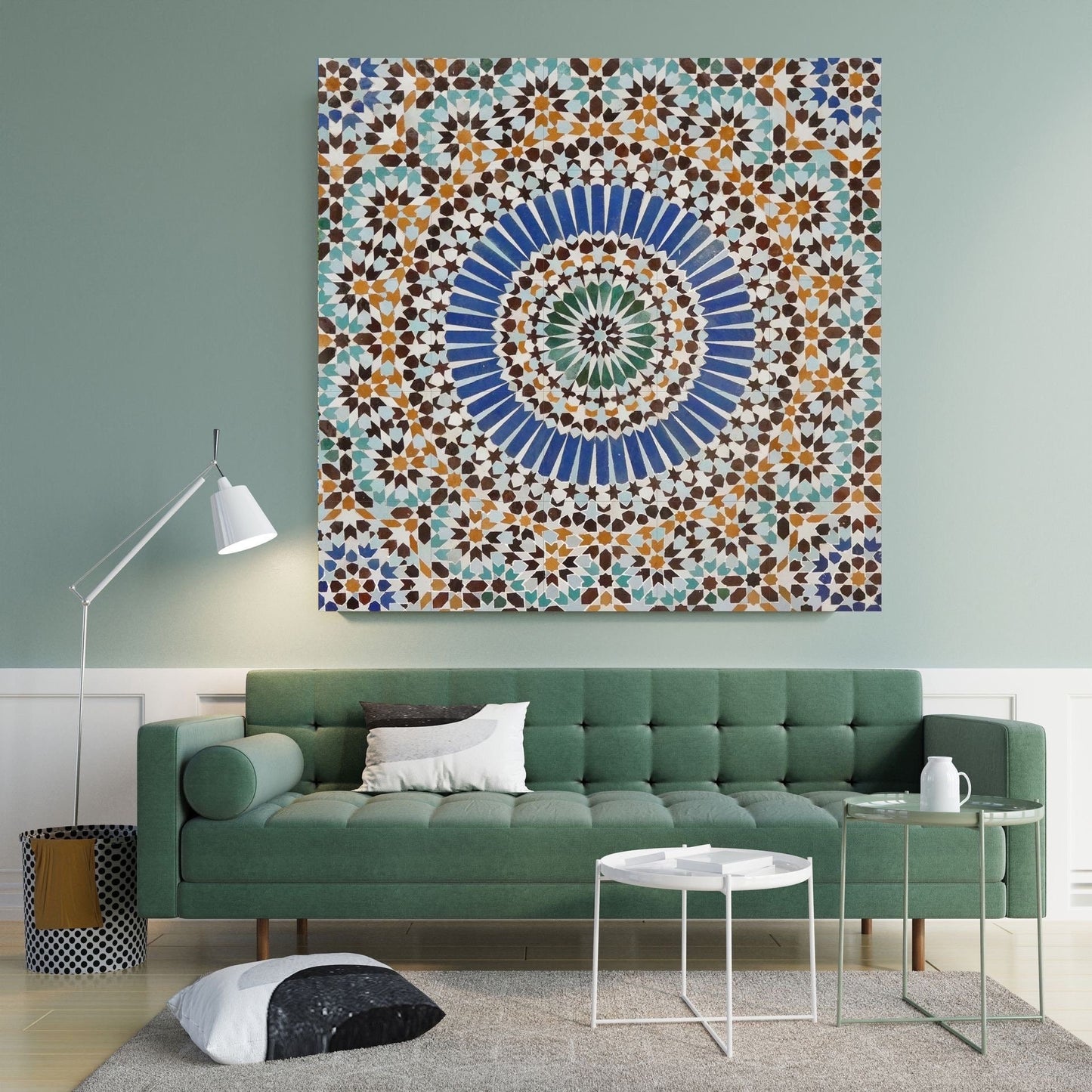 Tile Mural/Mosaic Ceramic Panel of Arabic Pattern -Arabic art decor -Moroccan Wall Art - Tile Mural -Home Decor -Tile Mosaic- Moroccan decor