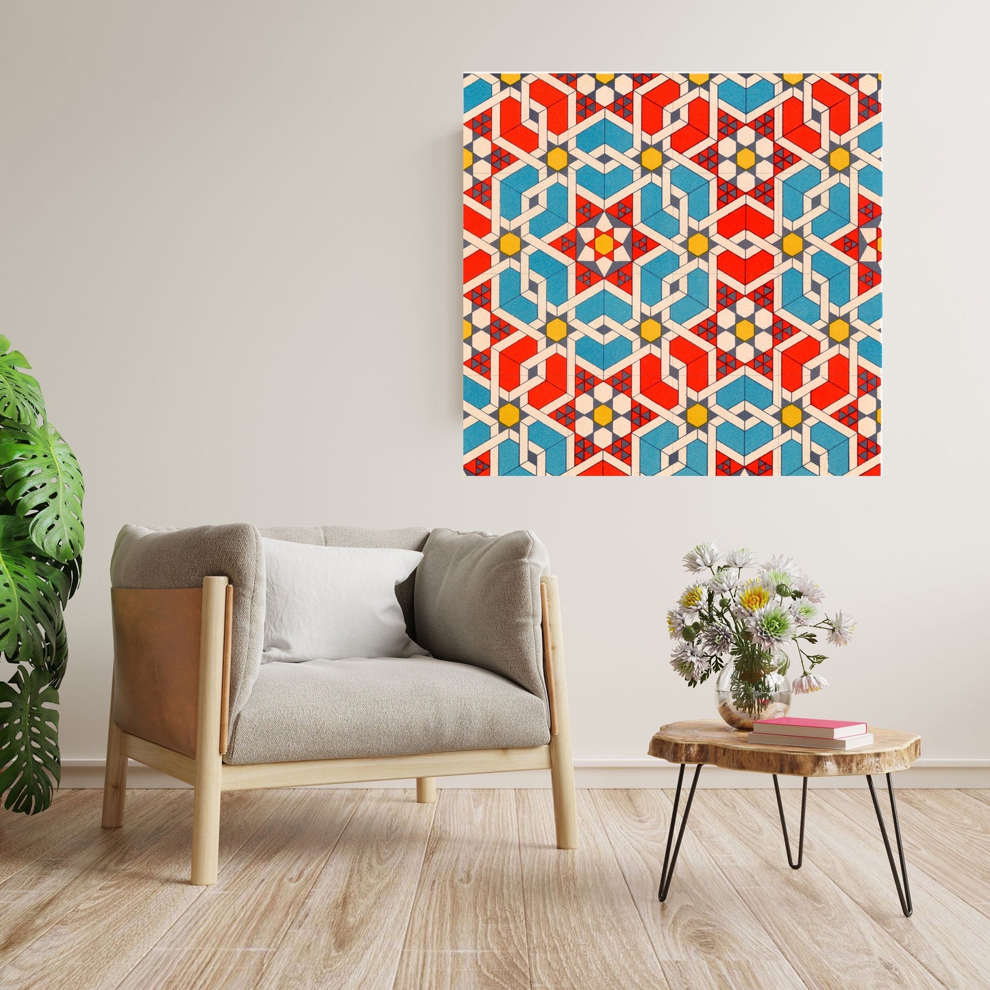 Tile Mural/Mosaic Ceramic Panel of Arabic Pattern -Arabic art decor -Moroccan Wall Art - Tile Mural -Home Decor -Tile Mosaic- Moroccan decor