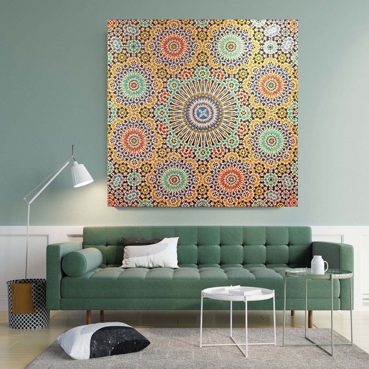 Tile Mural/Mosaic Ceramic Panel of Arabic Pattern -Arabic art decor -Moroccan Wall Art - Tile Mural -Home Decor -Tile Mosaic- Moroccan decor