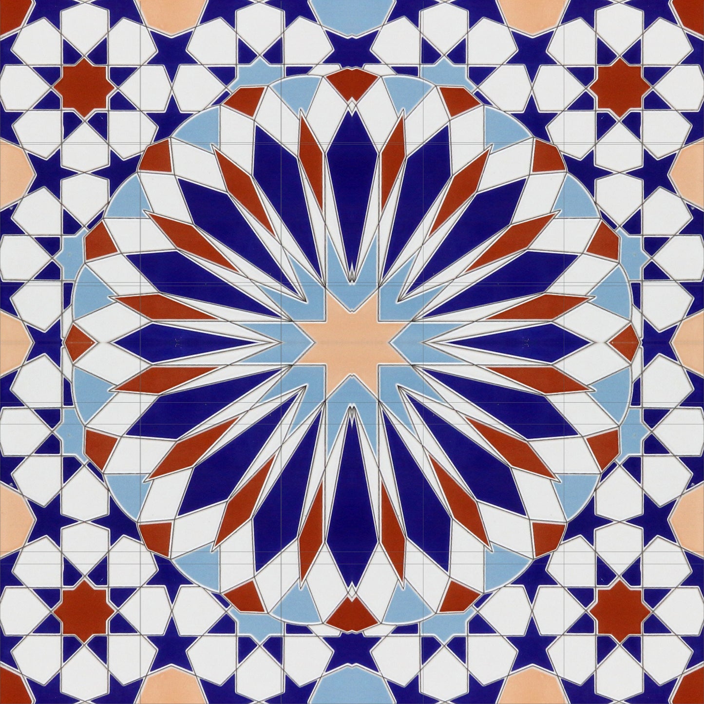 Tile Mural/Mosaic Ceramic Panel of Arabic Pattern -Arabic art decor -Moroccan Wall Art - Tile Mural -Home Decor -Tile Mosaic- Moroccan decor