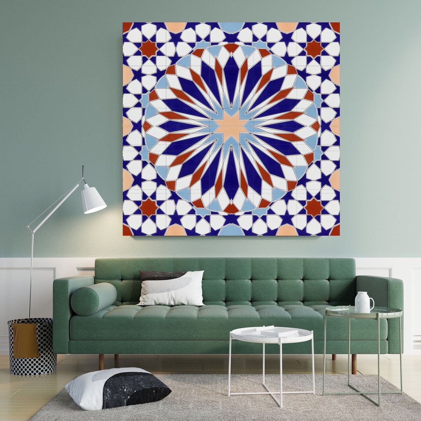 Tile Mural/Mosaic Ceramic Panel of Arabic Pattern -Arabic art decor -Moroccan Wall Art - Tile Mural -Home Decor -Tile Mosaic- Moroccan decor