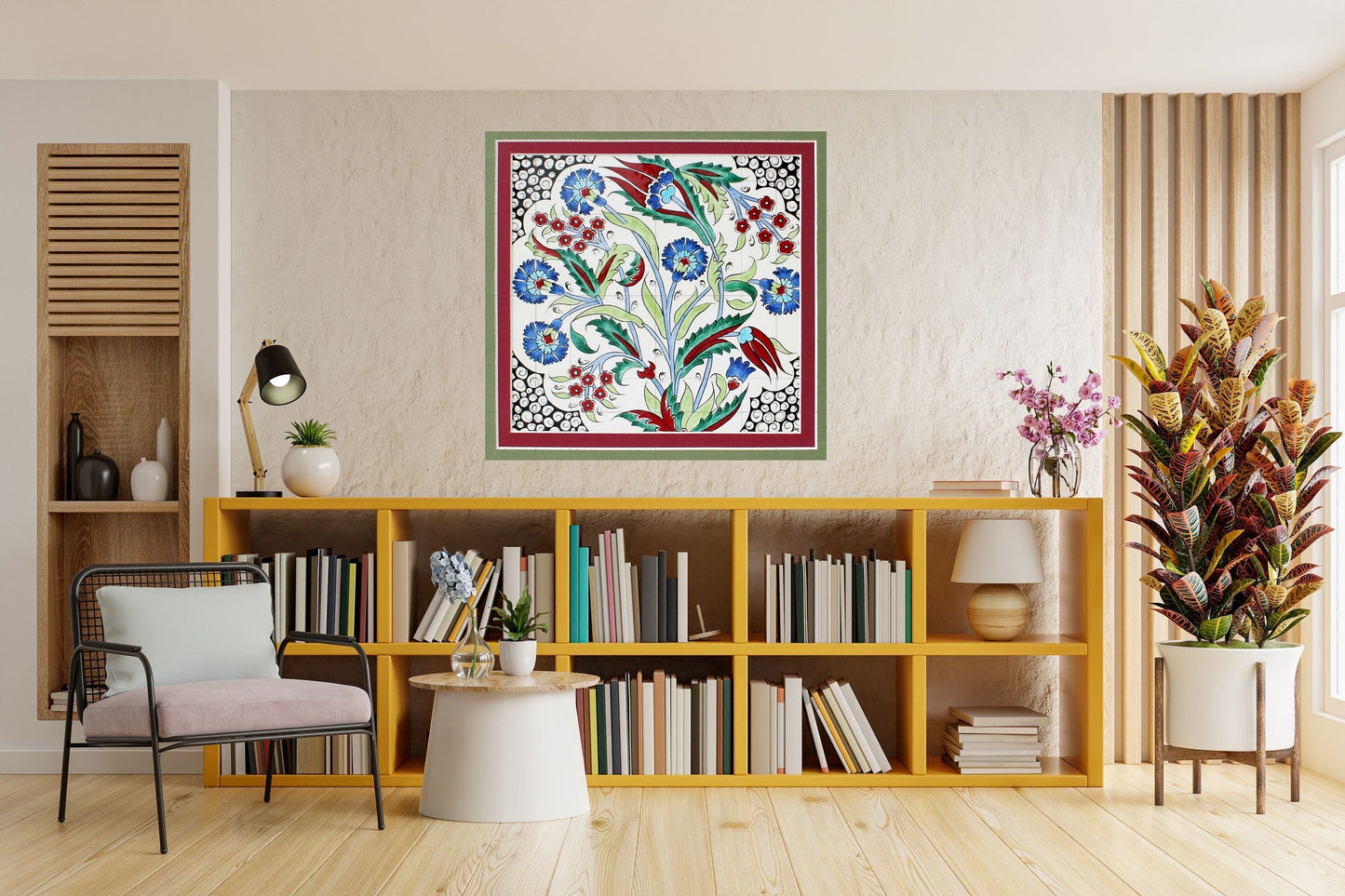 Tile Mural/Mosaic Ceramic Panel of Arabic Pattern Aabic Print - Tile Mural - Gloss Tiles - Tile Mosaic -Arabic Print - Iznik Turkish Tiles