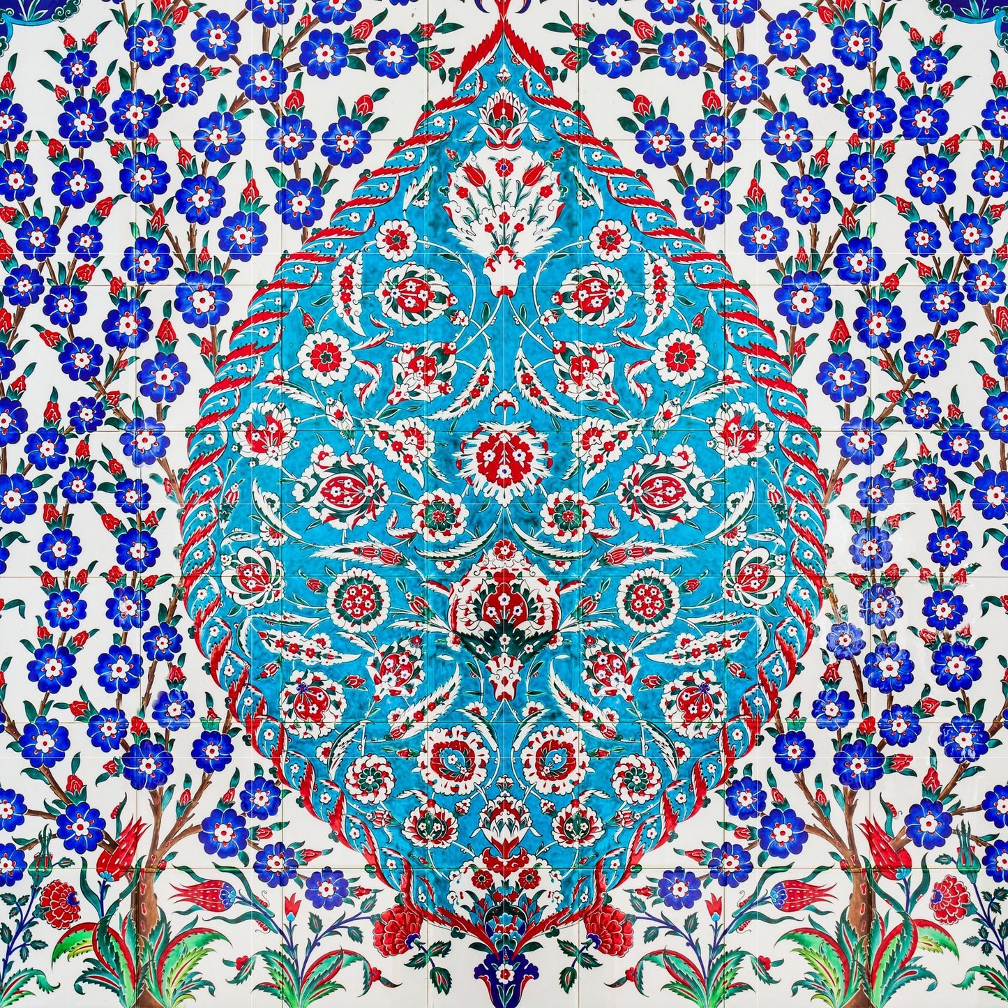 Tile Mural/Mosaic Ceramic Panel of Arabic Pattern Aabic Print - Tile Mural - Gloss Tiles - Tile Mosaic -Arabic Print - Iznik Turkish Tiles