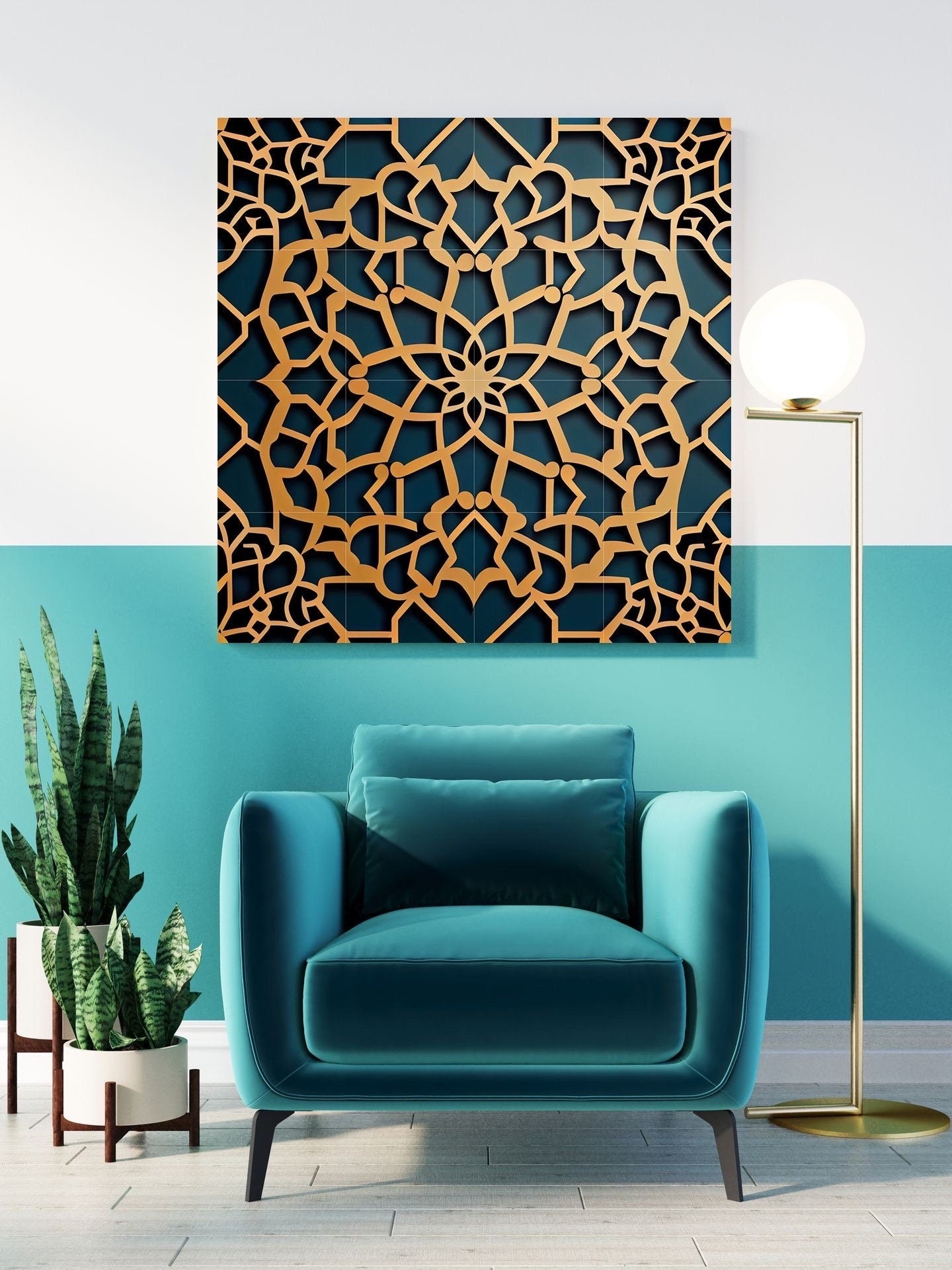 Tile Mural/Mosaic Ceramic Panel of Arabic Pattern -Arabic art decor -Moroccan Wall Art - Tile Mural -Home Decor -Tile Mosaic- Moroccan decor