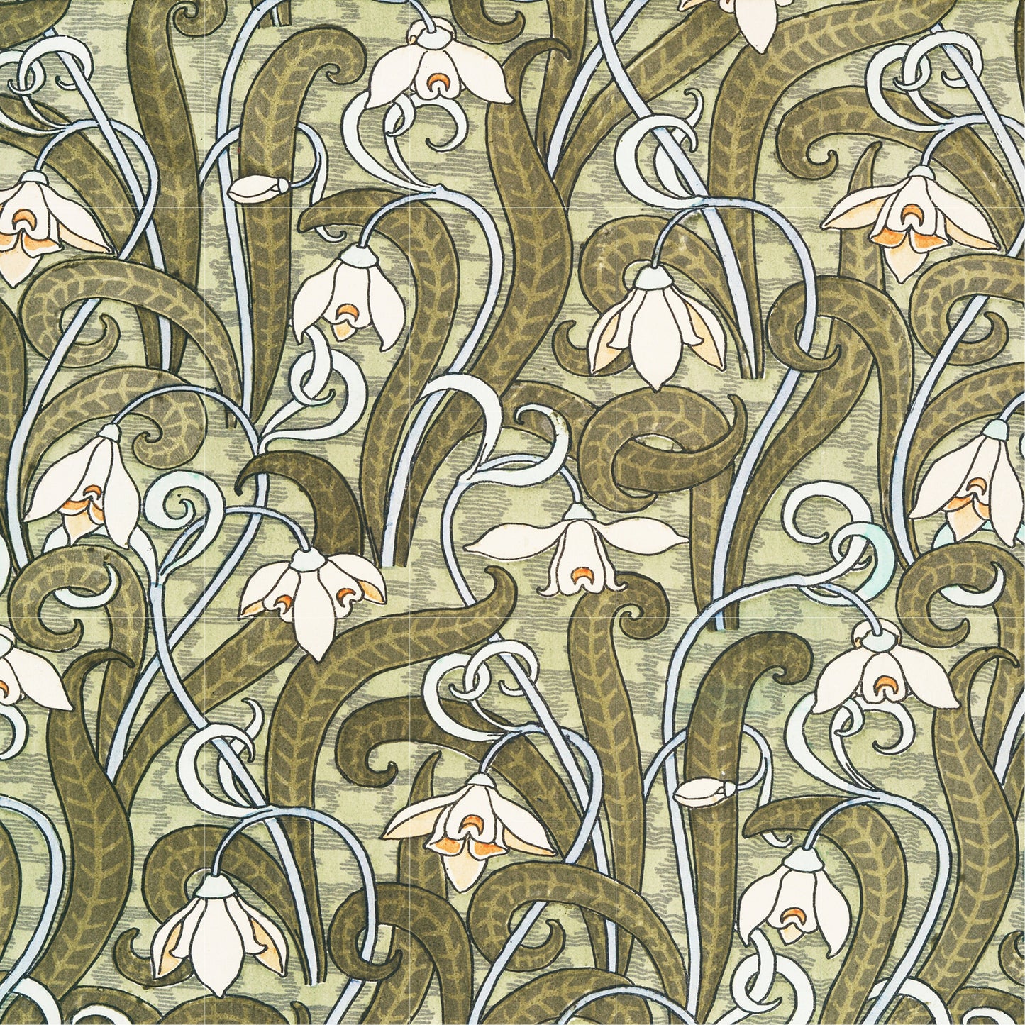 Tile Mural/Mosaic Ceramic Panel of Flower Art Nouveau - Maurice Pillard Pattern - Flower Mural - Botanical Print - Tile Mural Mosaic