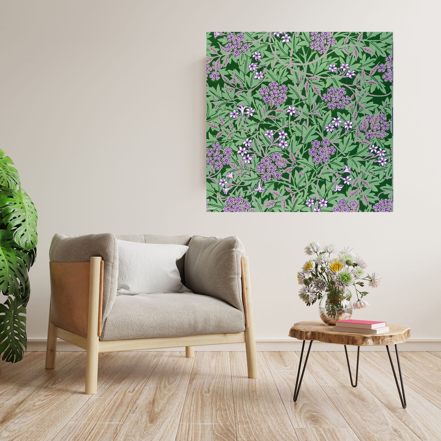 Tile Mural/Mosaic Ceramic Panel of Art Nouveau - William Morris Pattern - Flower Mural - Botanical Print - Tile Mural Mosaic - Floral Art