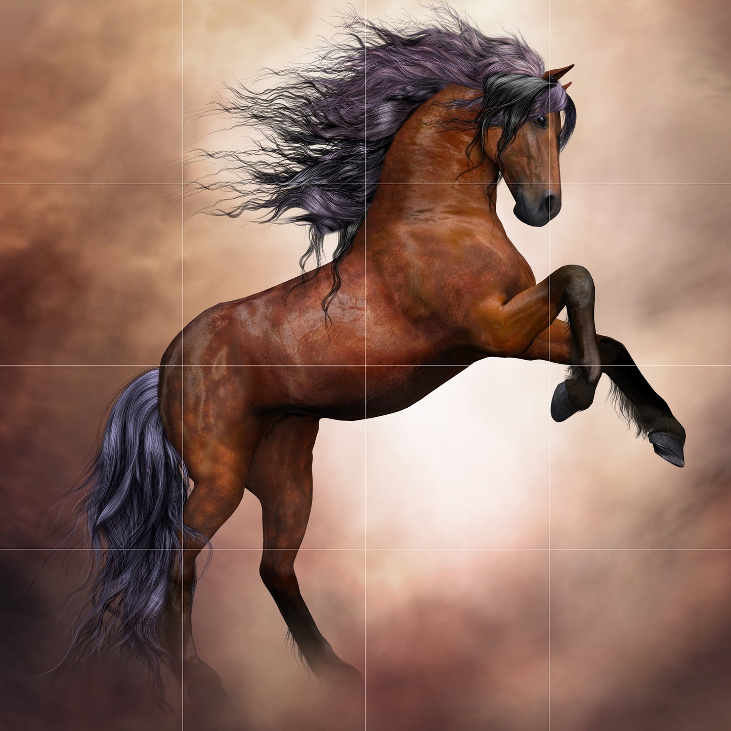 Tile Mural/Mosaic Ceramic Panel of Horse - Countryside Mural - Horse Wall Art - Tile Mural - Gloss Tiles - Horse Mosaic - Horse Art Print