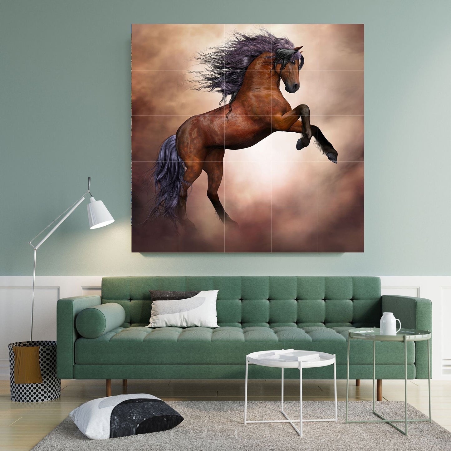Tile Mural/Mosaic Ceramic Panel of Horse - Countryside Mural - Horse Wall Art - Tile Mural - Gloss Tiles - Horse Mosaic - Horse Art Print