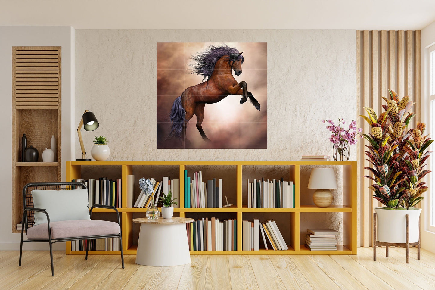 Tile Mural/Mosaic Ceramic Panel of Horse - Countryside Mural - Horse Wall Art - Tile Mural - Gloss Tiles - Horse Mosaic - Horse Art Print