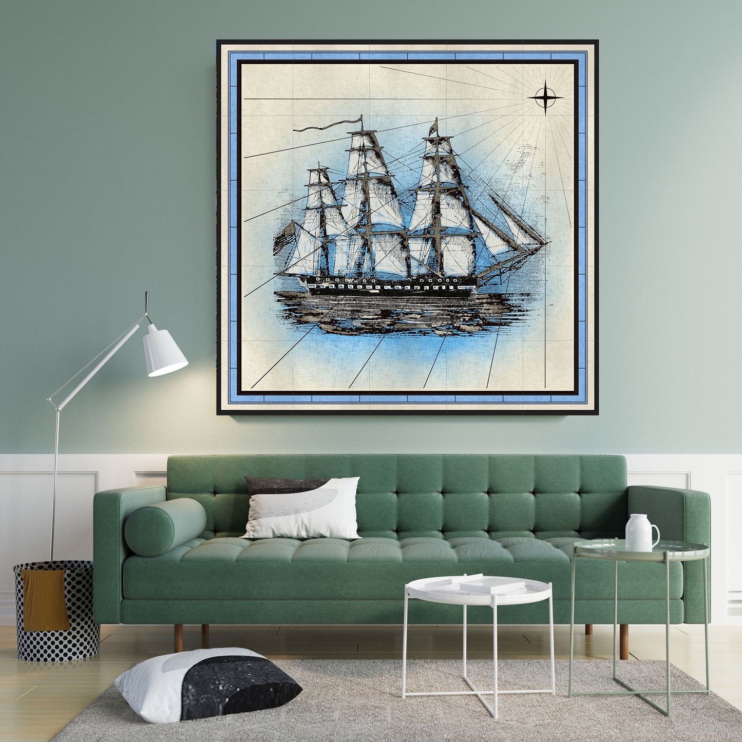 Tile Mural/Mosaic Ceramic Panel of a Ship Print - Ship Wall Mural -Tile Mural Art - Ship Home Decor-Tile Mosaic - Marine Wall Art - Boat Art