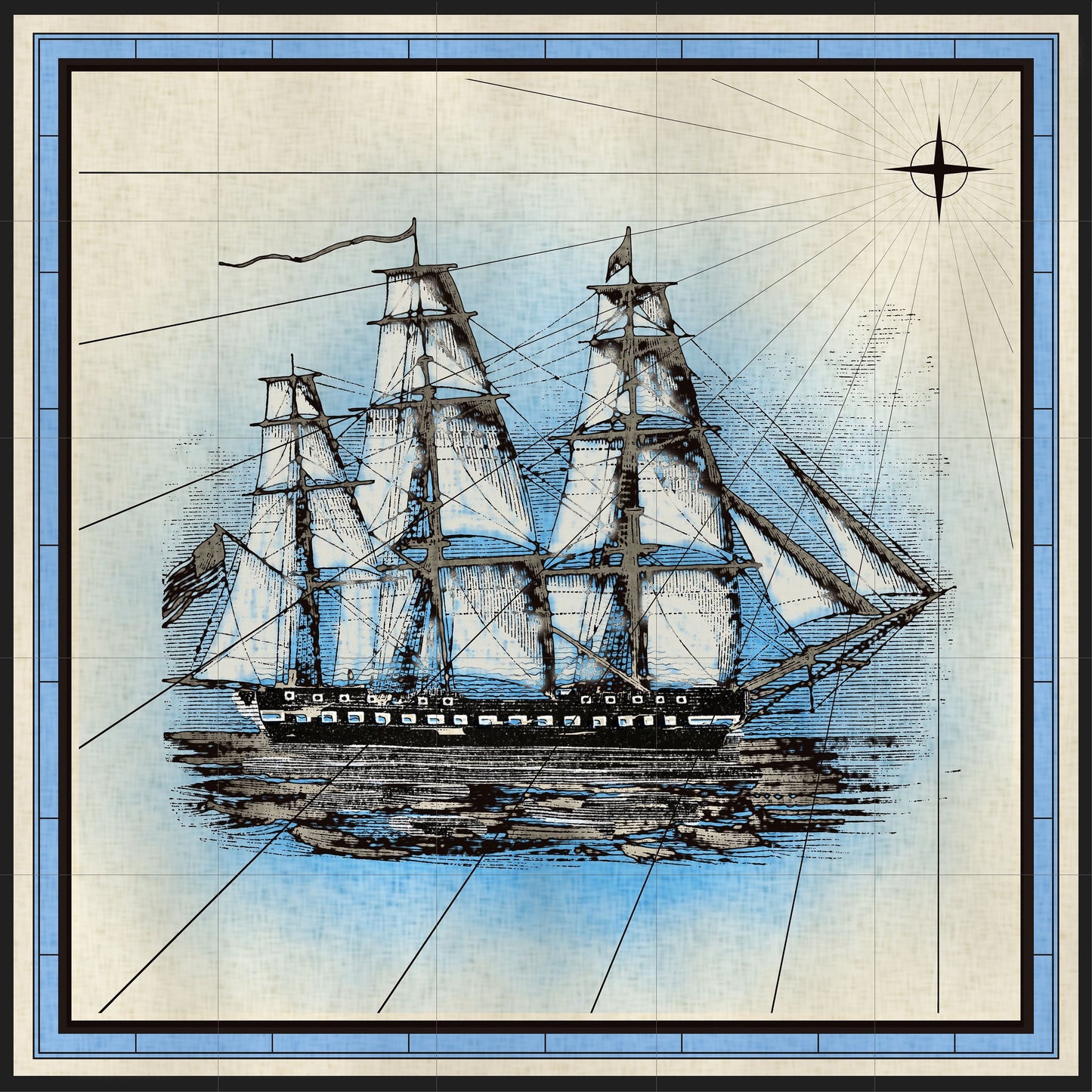 Tile Mural/Mosaic Ceramic Panel of a Ship Print - Ship Wall Mural -Tile Mural Art - Ship Home Decor-Tile Mosaic - Marine Wall Art - Boat Art