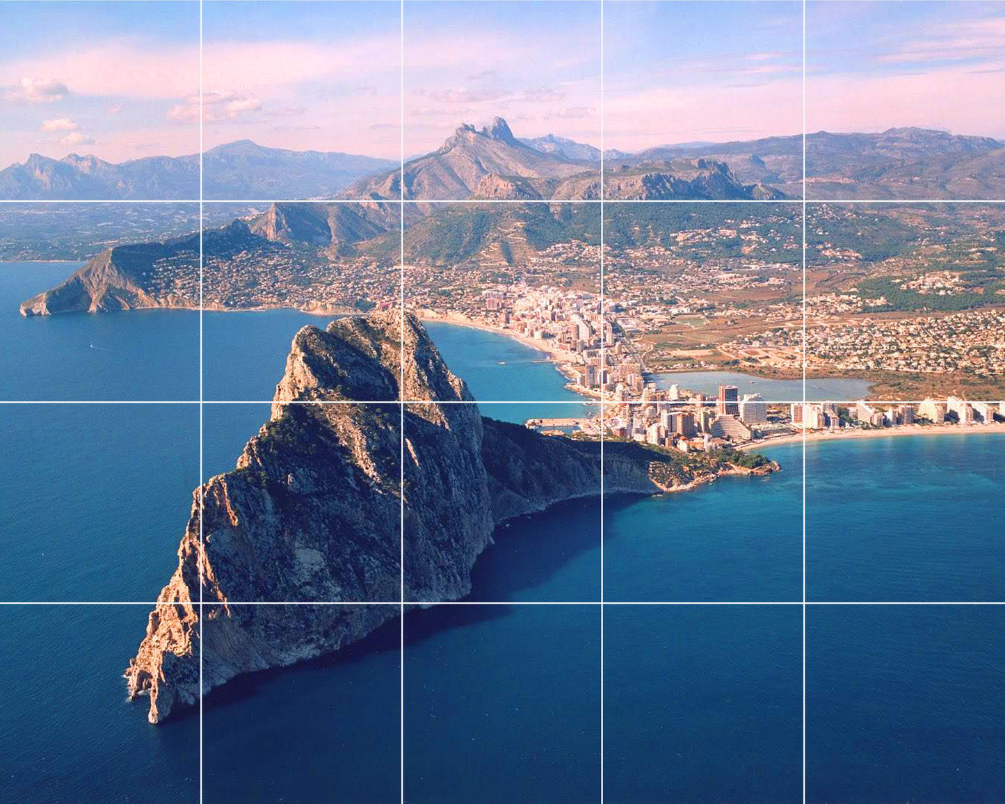 Tile Mural/Mosaic Ceramic Panel of Calpe - Calpe wall print - Calpe Wall Art - Tile Mural - Gloss Tiles -Tile Mosaic- Kitchen Bakcksplash