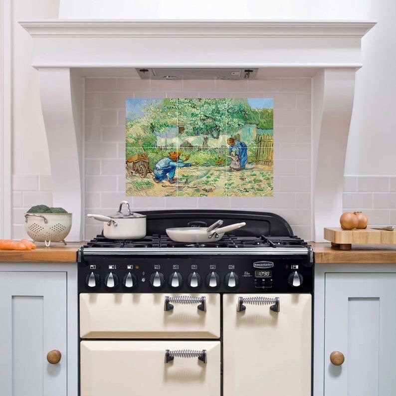Tile Mural/Mosaic Ceramic Panel of Vincent Van Gogh Painting - Countryside Mural - Van Gogh Print - Countryside Wall Art - Van Gogh Art