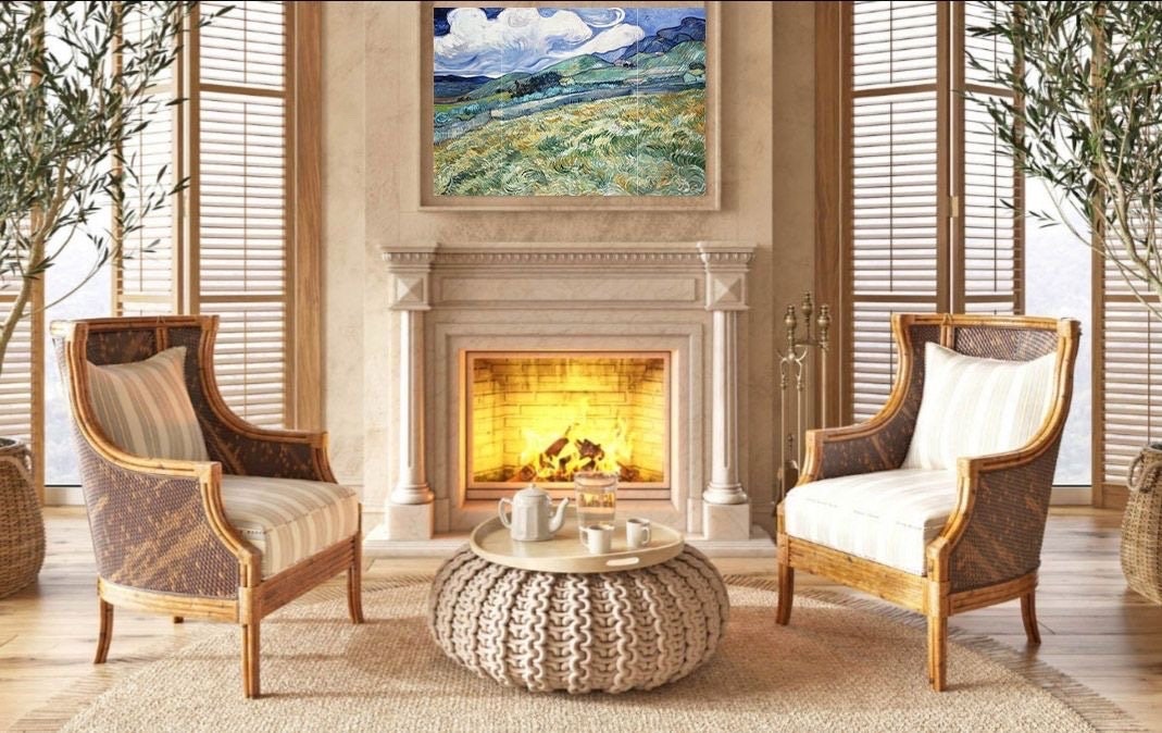 Tile Mural/Mosaic Ceramic Panel of Vincent Van Gogh Painting - Countryside Mural - Van Gogh Print - Countryside Wall Art - Van Gogh Art