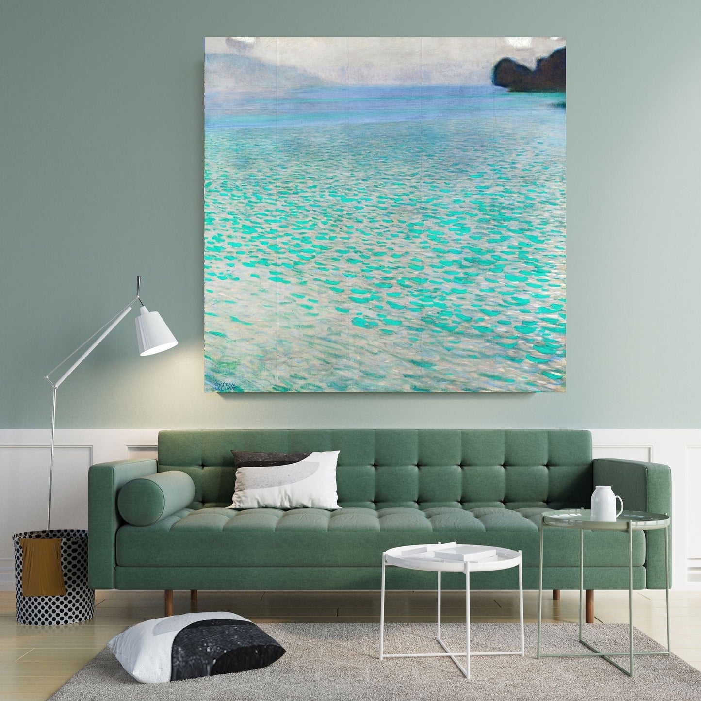 Tile Mural/Mosaic Ceramic Panel of Gustav Klimt Attersee Print - Klimt Wall Art - Gustav Klimt Print - Gustav Klimt Painting Print - Sea Art