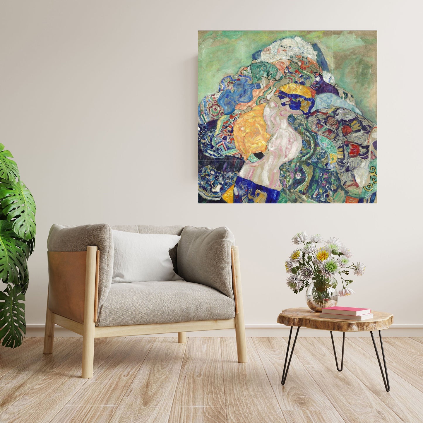 Tile Mural/Mosaic Ceramic Panel of Gustav Klimt Baby ( Cradle) Print - Klimt Wall Art - Gustav Klimt Print - Gustav Klimt Painting Print
