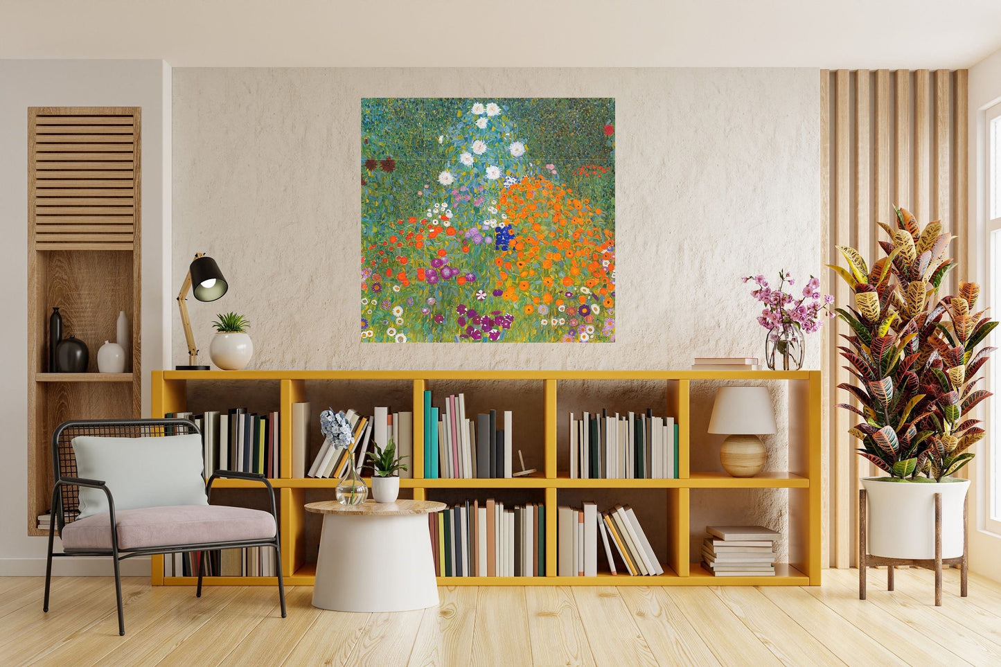 Tile Mural/Mosaic Ceramic Panel of Gustav Klimt Cottage Garden Print - Klimt Wall Art - Gustav Klimt Garden Print - Gustav Klimt Painting