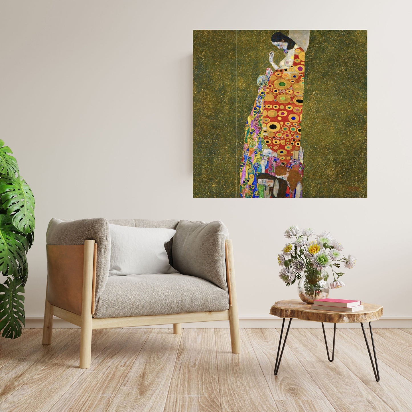 Tile Mural/Mosaic Ceramic Panel of Gustav Klimt Hope II Print - Klimt Wall Art - Gustav Klimt Print -Gustav Klimt Painting Print - Klimt Art