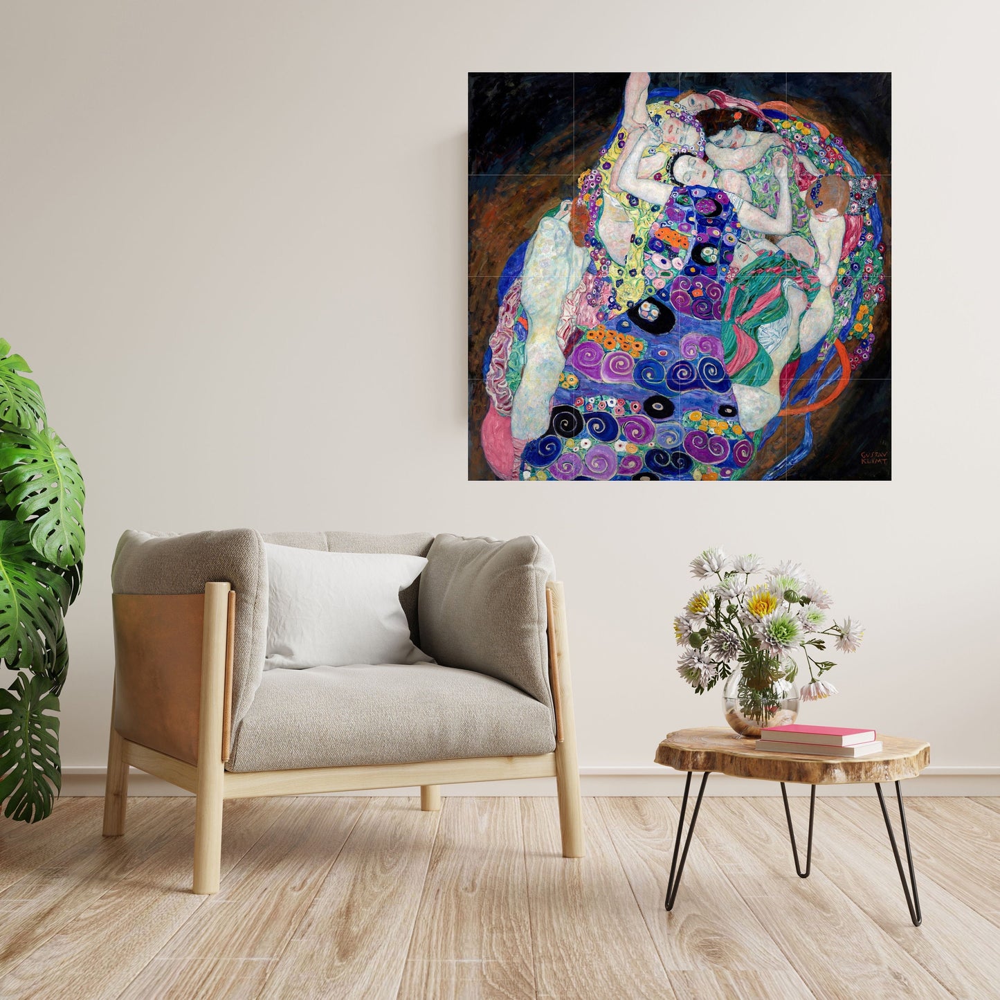 Tile Mural/Mosaic Ceramic Panel of Gustav Klimt The Virgin Print - Klimt Wall Art - Gustav Klimt Print -Gustav Klimt Painting - Klimt Art