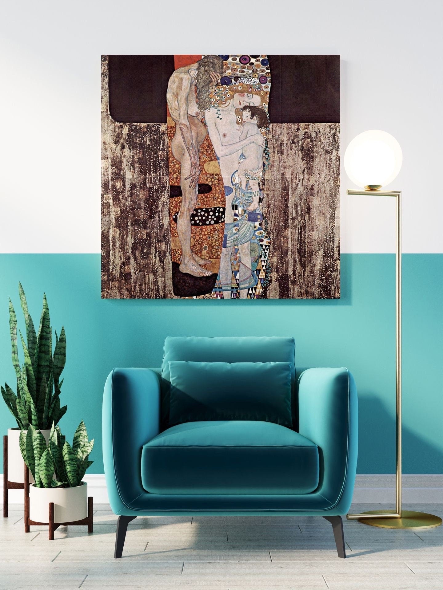 Tile Mural/Mosaic Ceramic Panel of Gustav Klimt Three Ages of The Women Print - Klimt Wall Art - Gustav Klimt Painting - Klimt Art Prints