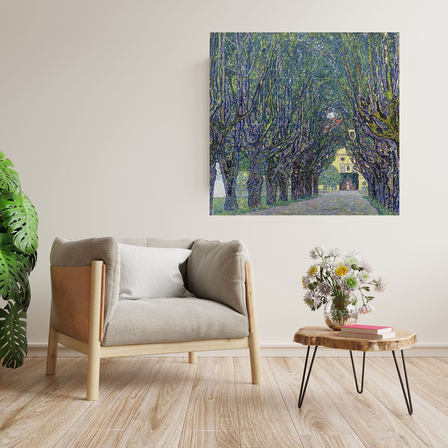 Tile Mural/Mosaic Ceramic Panel of Gustav Klimt Avenue Print - Klimt Wall Art - Gustav Klimt Garden Print - Gustav Klimt Painting