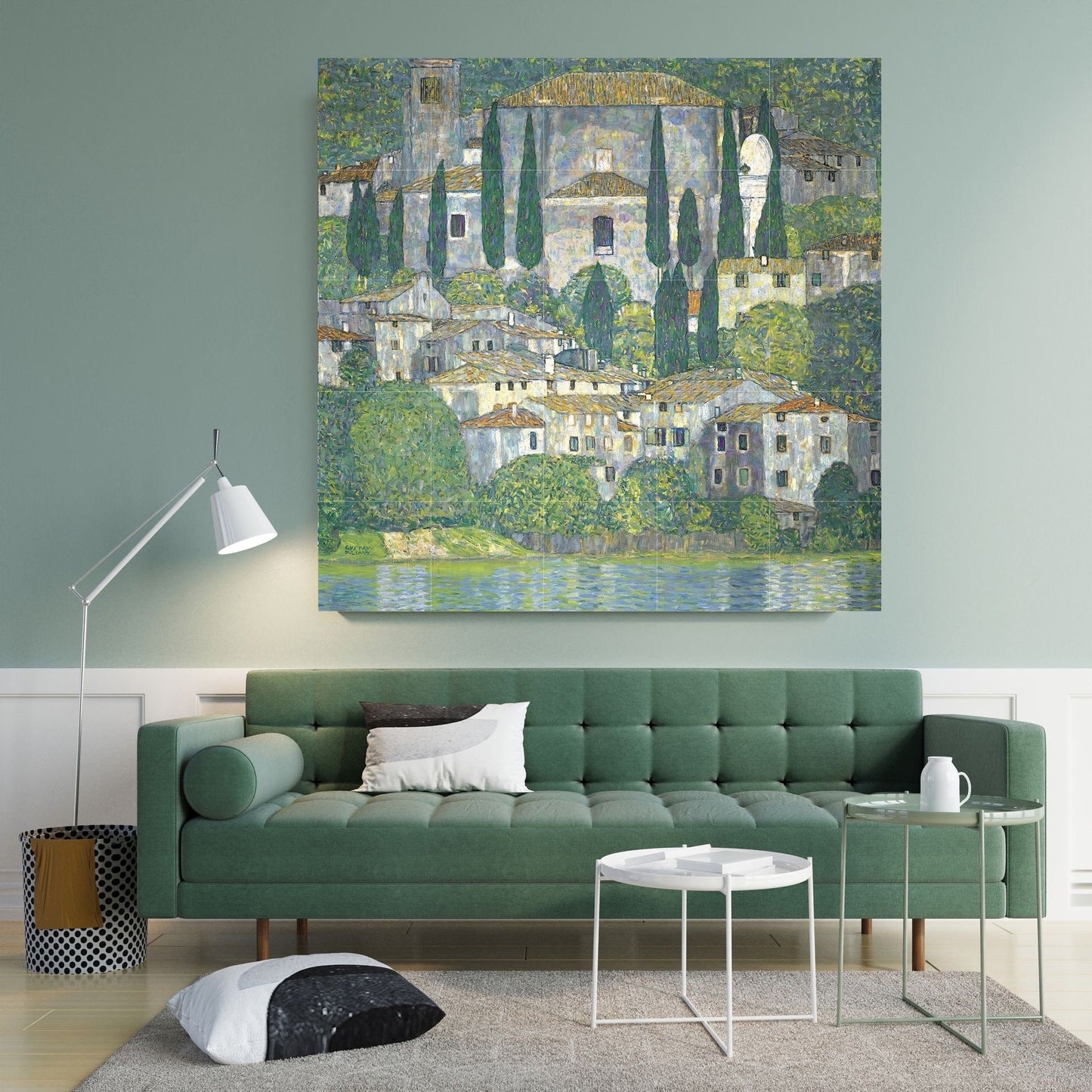 Tile Mural/Mosaic Ceramic Panel of Gustav Klimt Landscape with Cypresses Print - Klimt Wall Art - Gustav Klimt Print - Gustav Klimt Painting