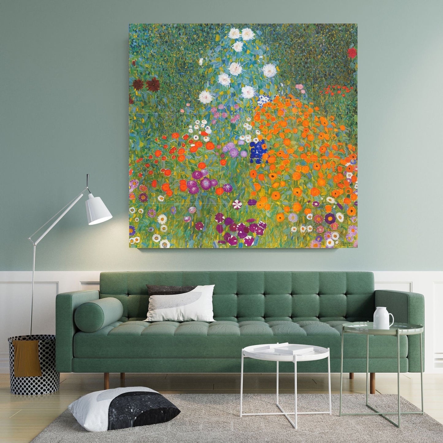 Tile Mural/Mosaic Ceramic Panel of Gustav Klimt Cottage Garden Print - Klimt Wall Art - Gustav Klimt Garden Print - Gustav Klimt Painting