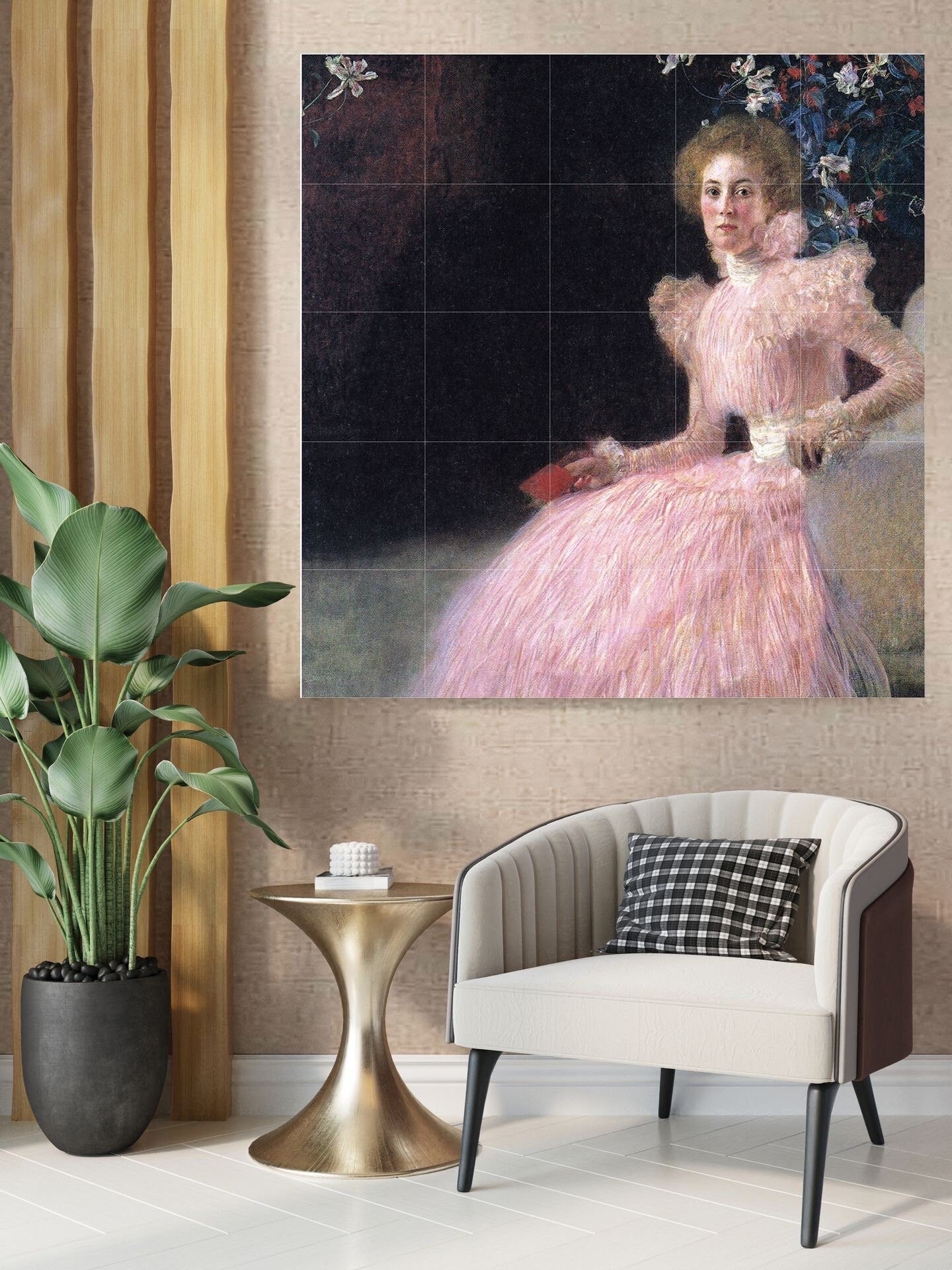 Tile Mural/Mosaic Ceramic Panel of Gustav Klimt Portrait of Sonja Knips - Klimt Wall Art - Gustav Klimt Print - Gustav Klimt Painting Print