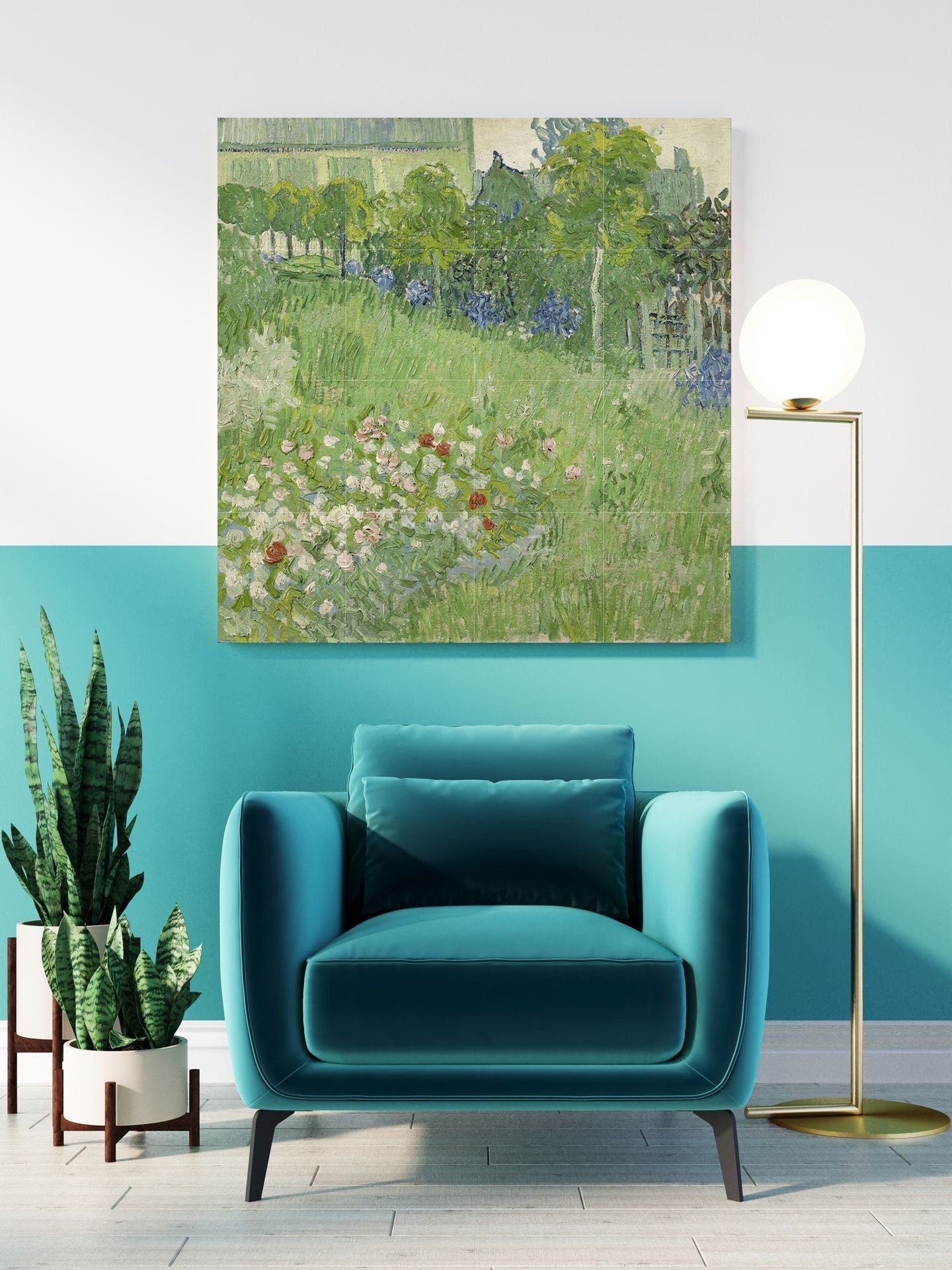 Tile Mural/Mosaic Ceramic Panel of Vincent Van Gogh Doubigny’s Garden - Van Gogh prints - Garden Mural - Gloss Tiles - Flower Mural