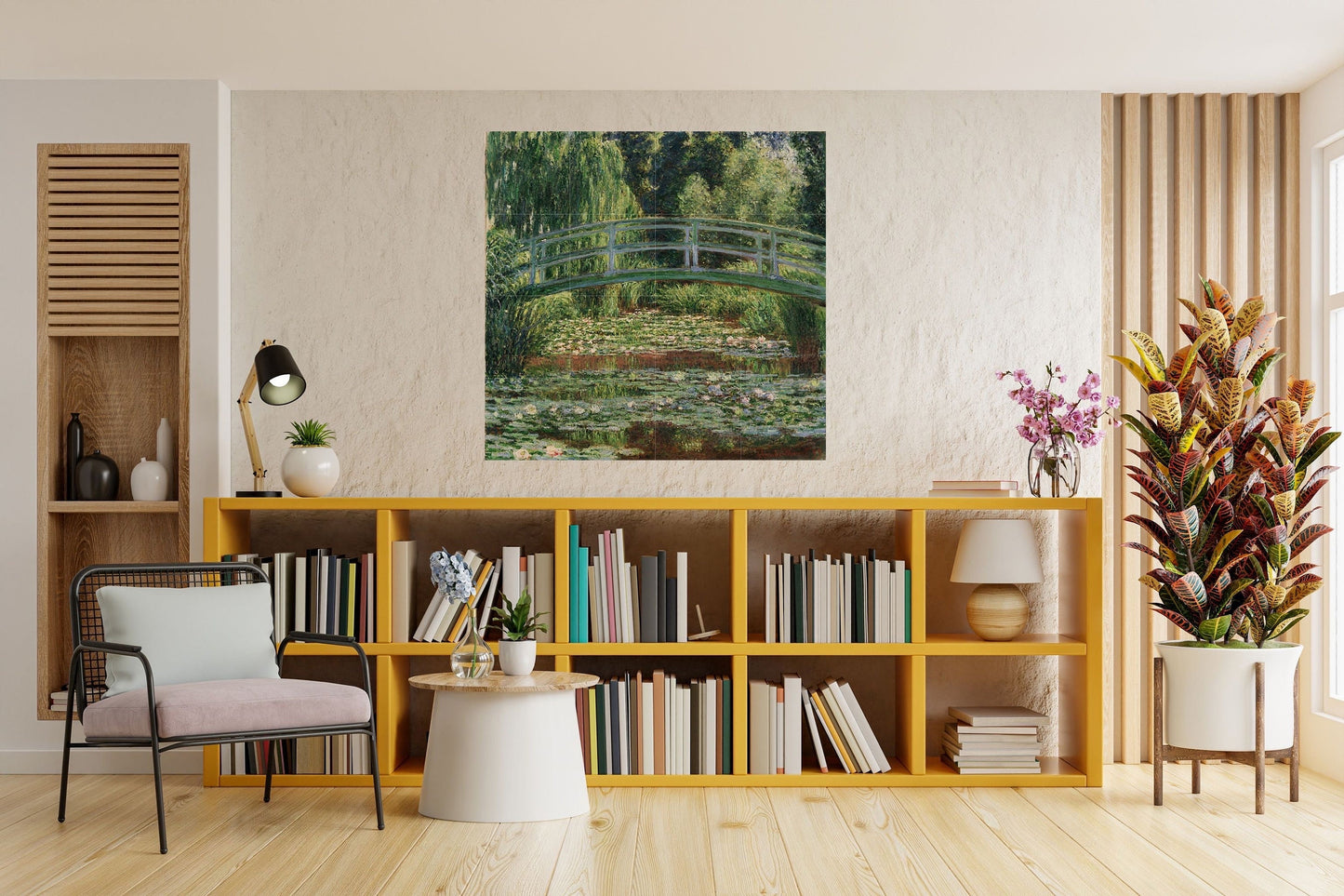 Tile Mural/Mosaic Ceramic Panel of The Japanese Bridge and The Lilly Pond -Claude Monet Print-Monet Wall Art- Monet Bridge over The Pond